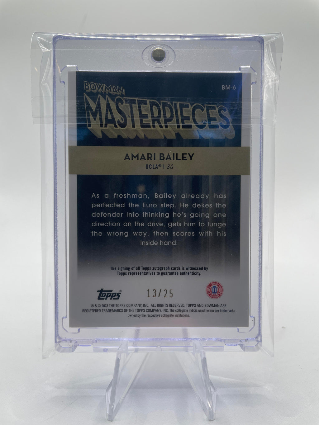 2022-23 Bowman University Best Amari Bailey Masterpieces Speckle Rookie Auto /25