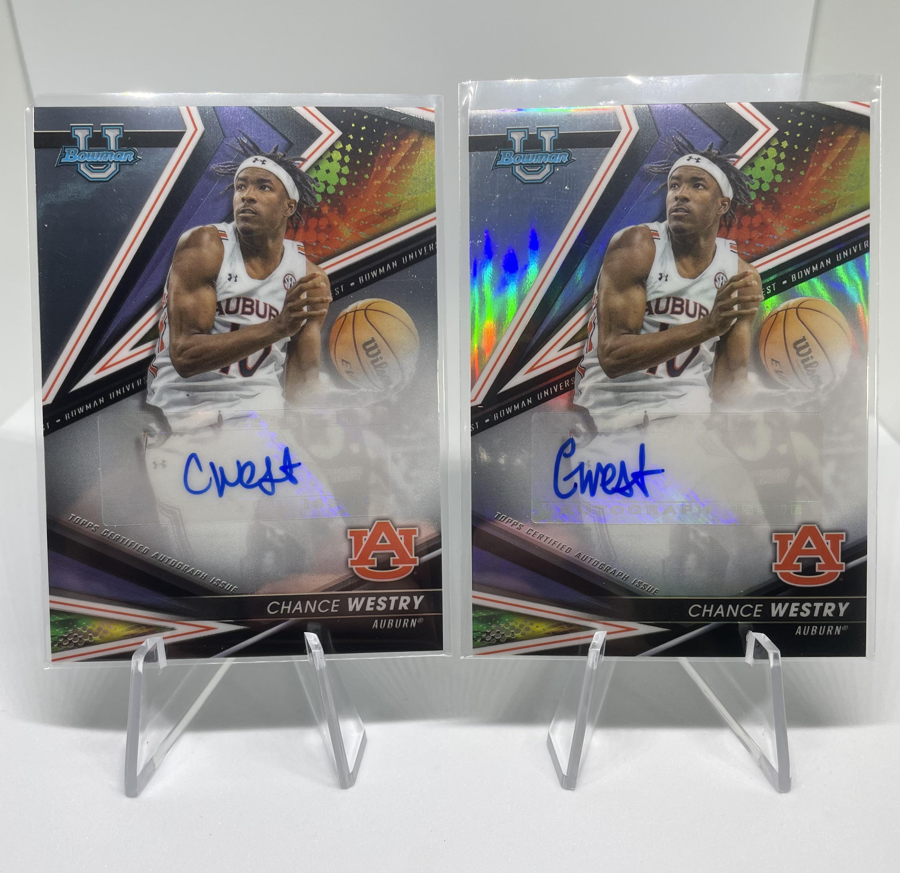 2022-23 Bowman University Best Chance Westry Refractor + Base Auto (x2)
