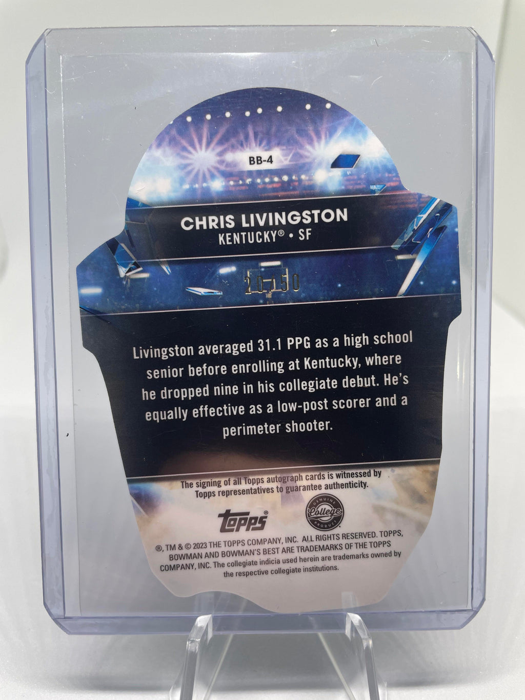 2022-23 Bowman University Best Chris Livingston Die-Cut Lava Refractor Auto /50