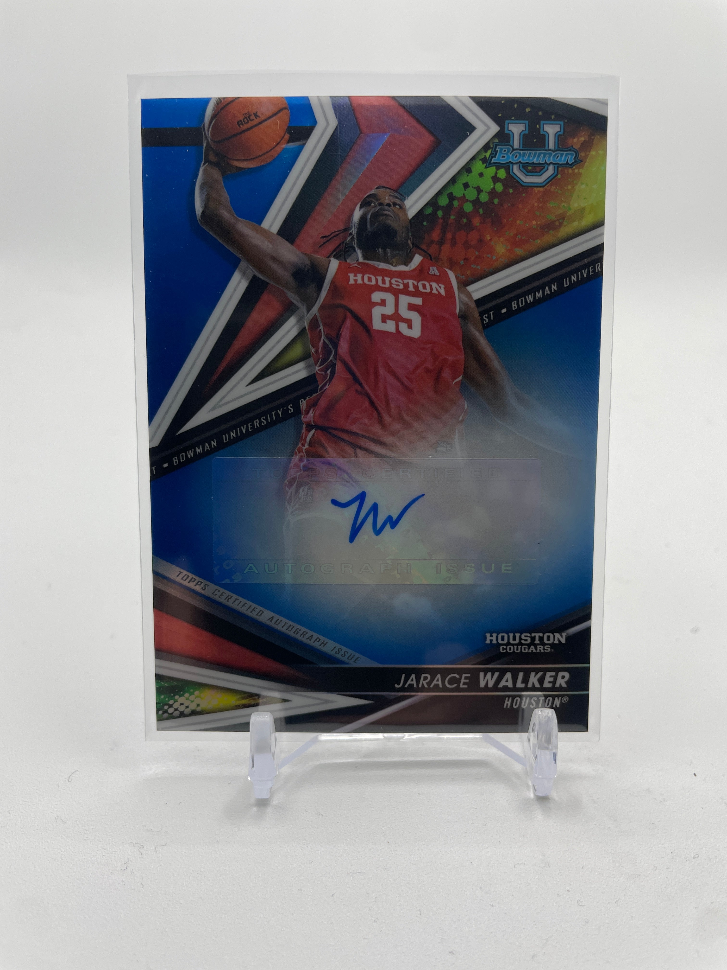 2022-23 Bowman University Best Jarace Walker Blue Refractor Auto /150