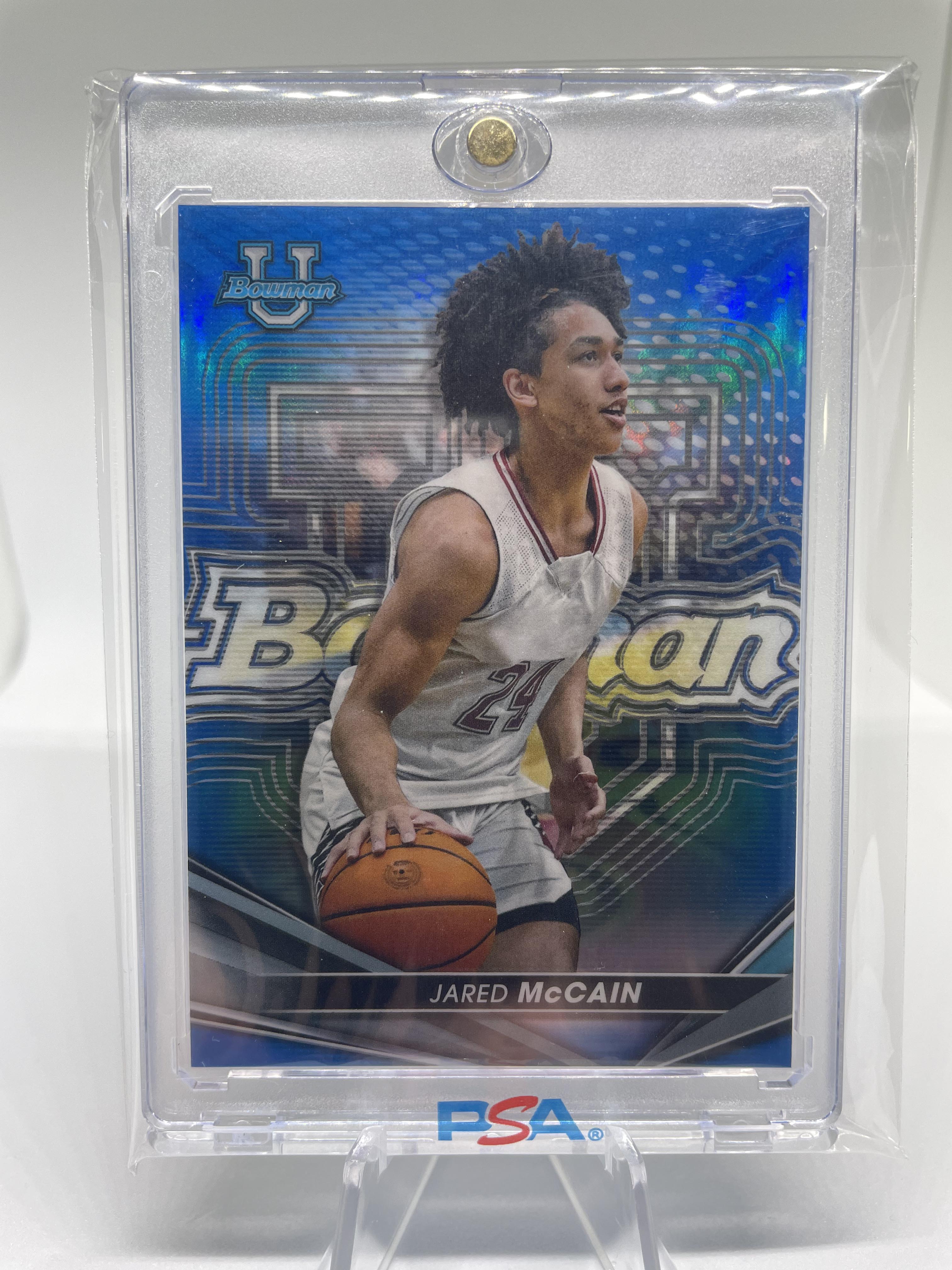 2022-23 Bowman University Best Jared McCain Blue Refractor Rookie /150