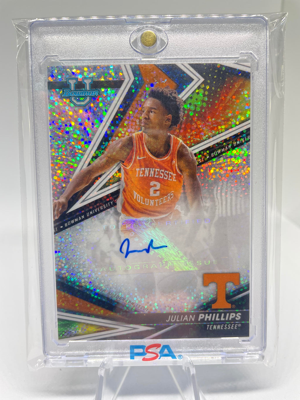 2022-23 Bowman University Best Julian Phillips Speckle Refractor Auto /25