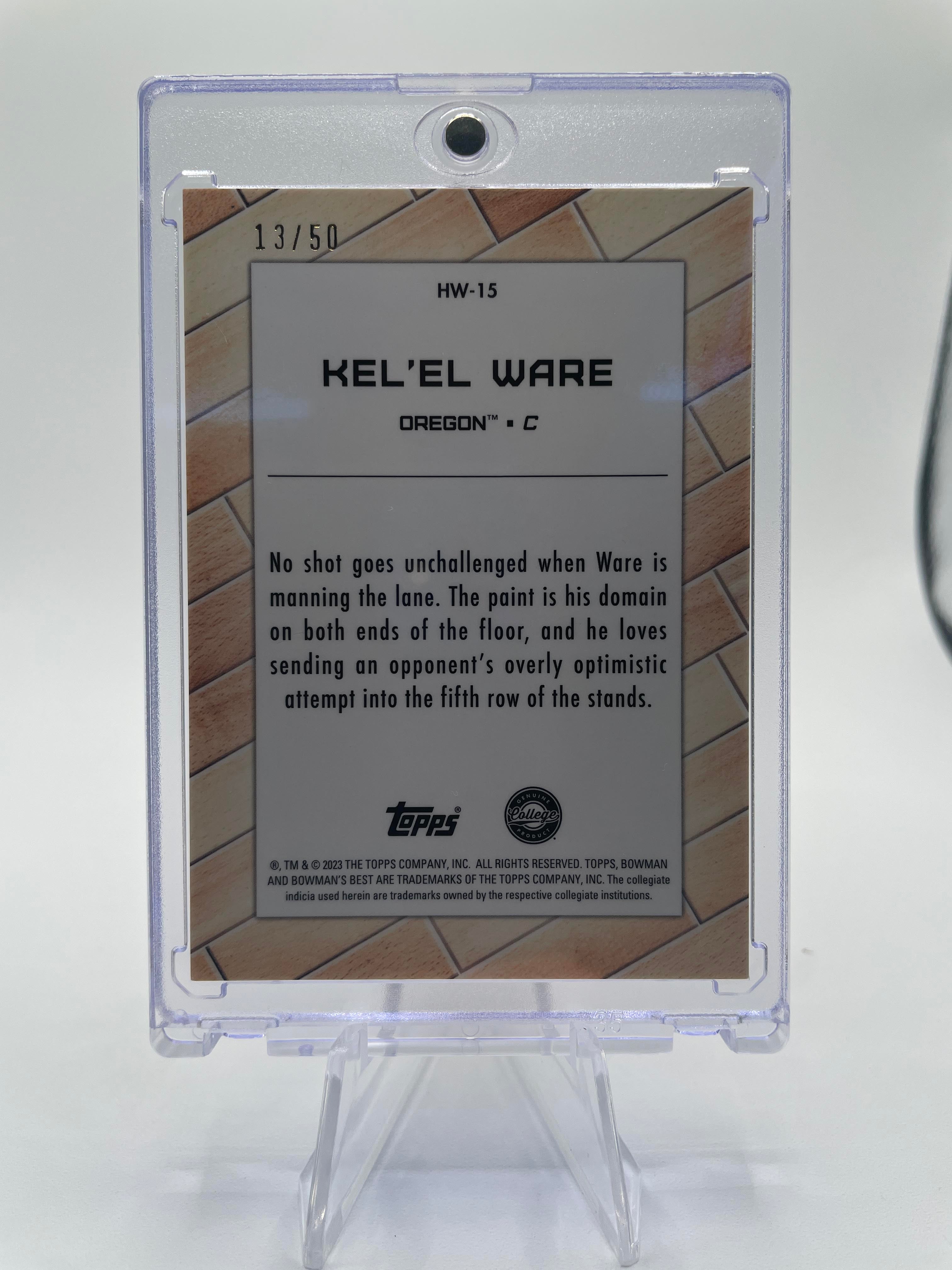 2022-23 Bowman University Best Kel'El Ware Hardwood Warriors Lava Refractor /50