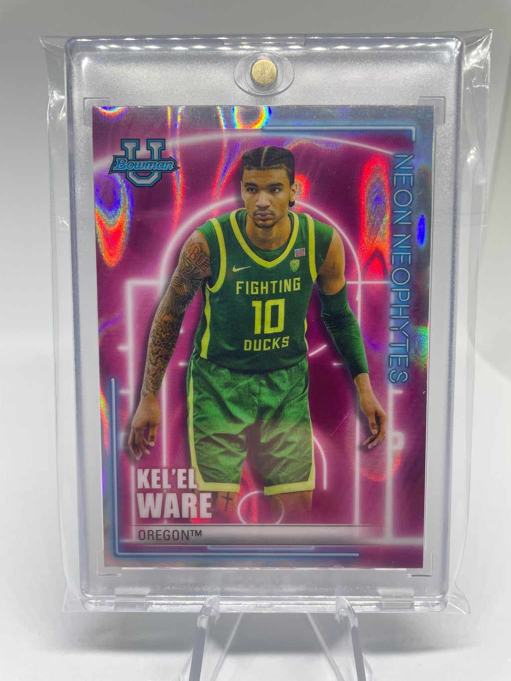 2022-23 Bowman University Best Kel'El Ware Neon Neophytes Lava Refractor /50
