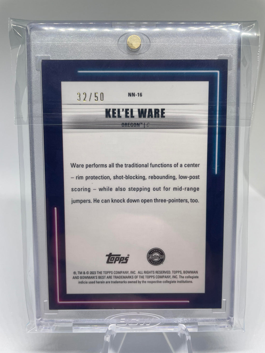 2022-23 Bowman University Best Kel'El Ware Neon Neophytes Lava Refractor /50