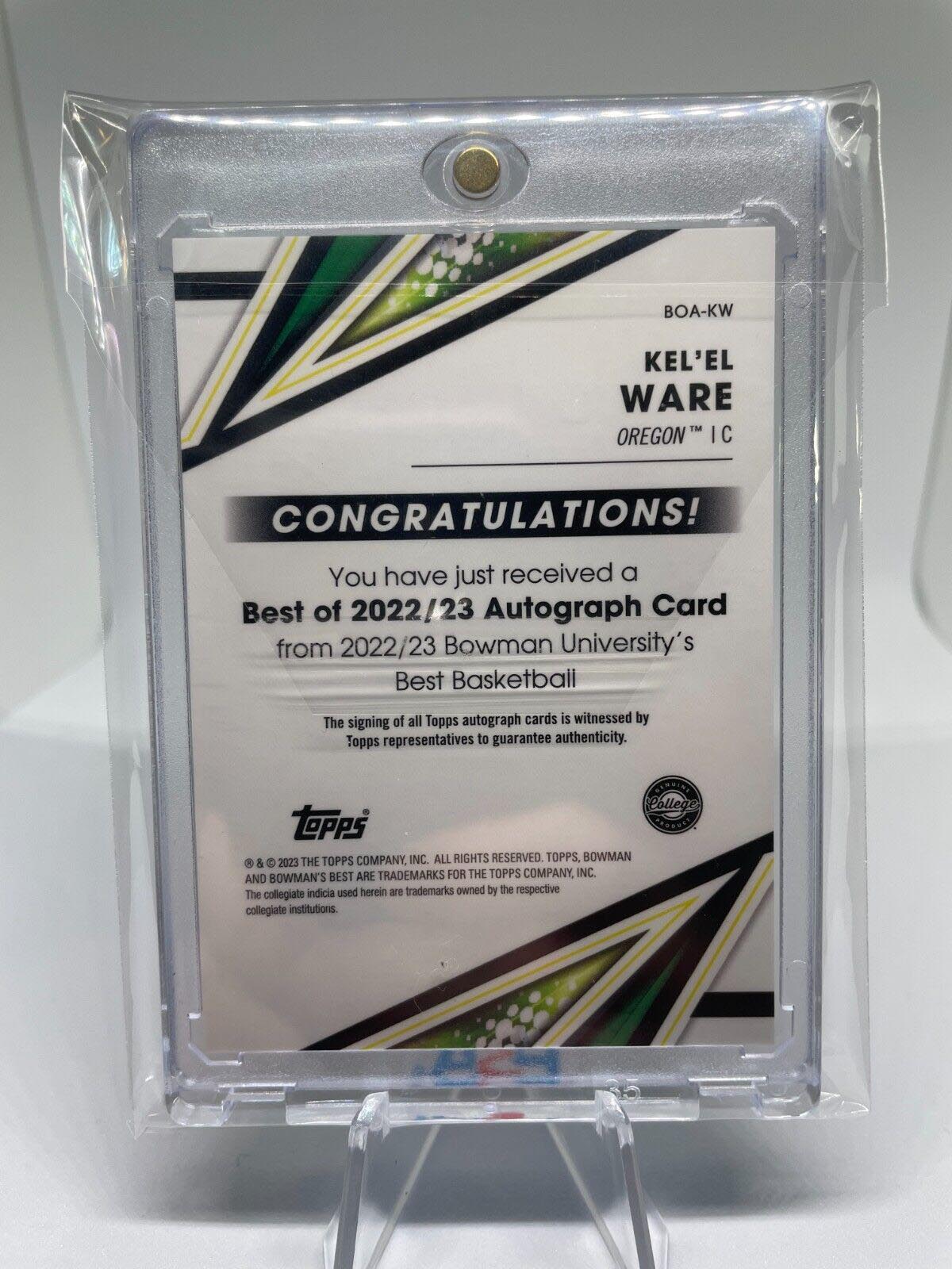 2022-23 Bowman University Best Kel'El Ware Rookie Auto #BOA-KW