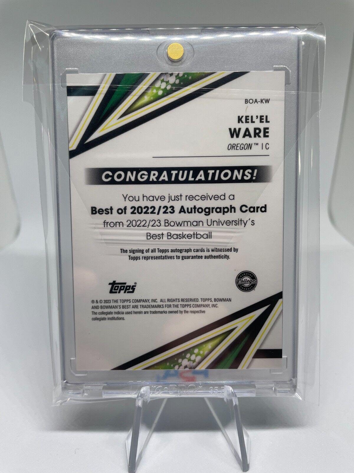 2022-23 Bowman University Best Kel'El Ware Rookie Auto #BOA-KW