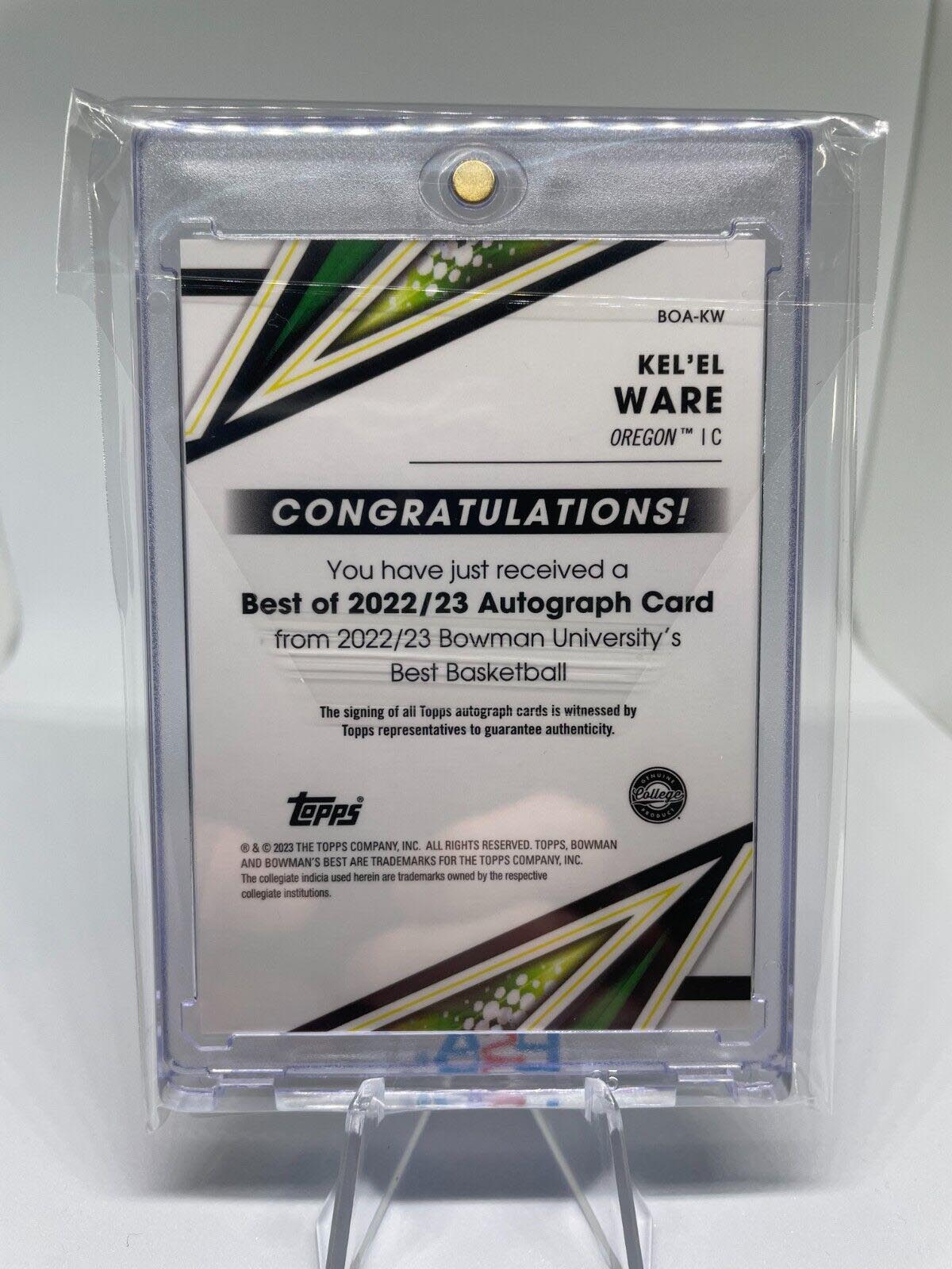 2022-23 Bowman University Best Kel'El Ware Rookie Auto #BOA-KW