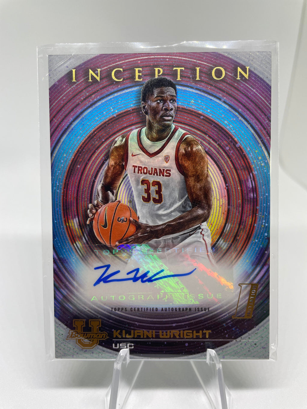 2022-23 Bowman University Best Kijani Wright Rookie Auto Set + Inception Auto
