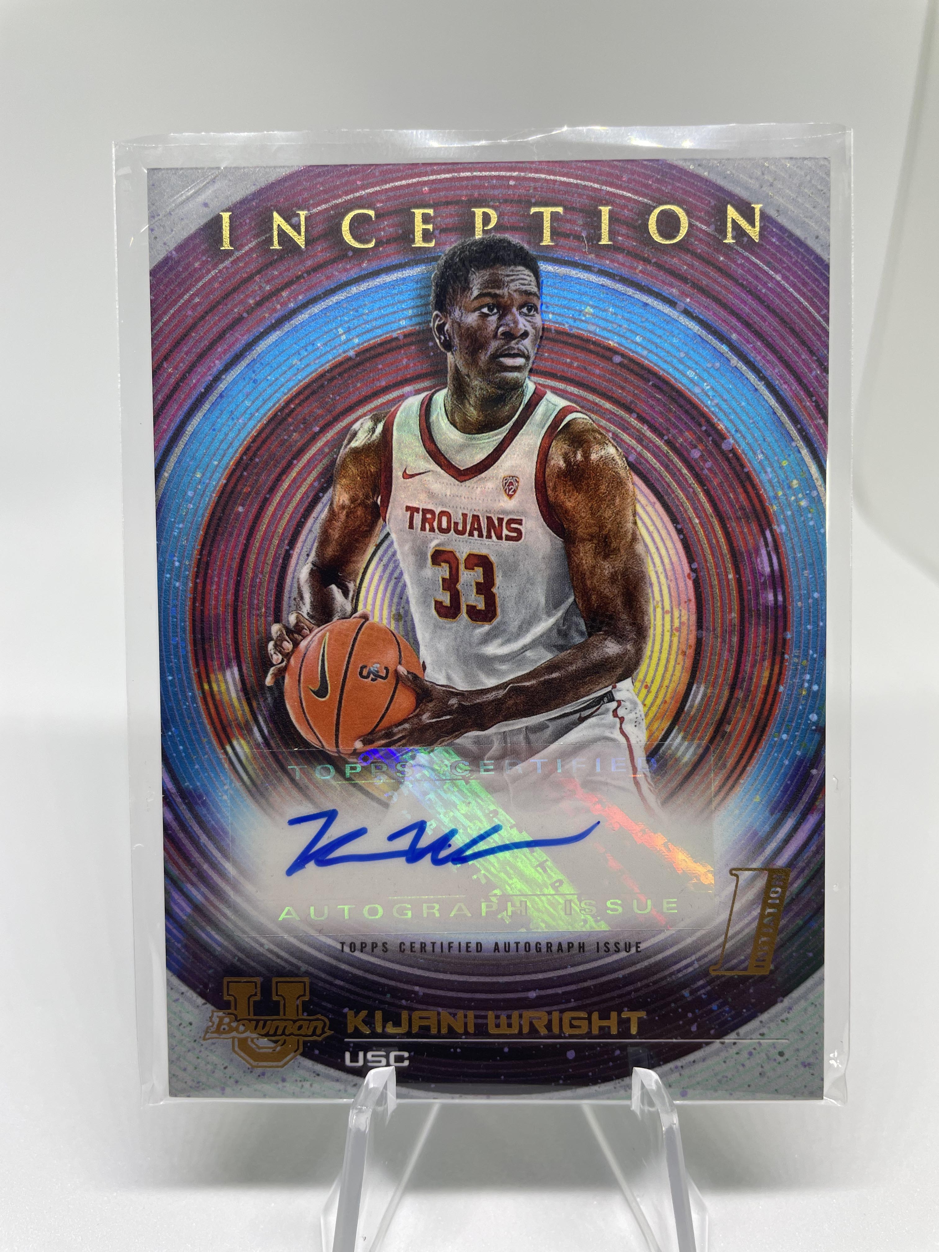 2022-23 Bowman University Best Kijani Wright Rookie Auto Set + Inception Auto