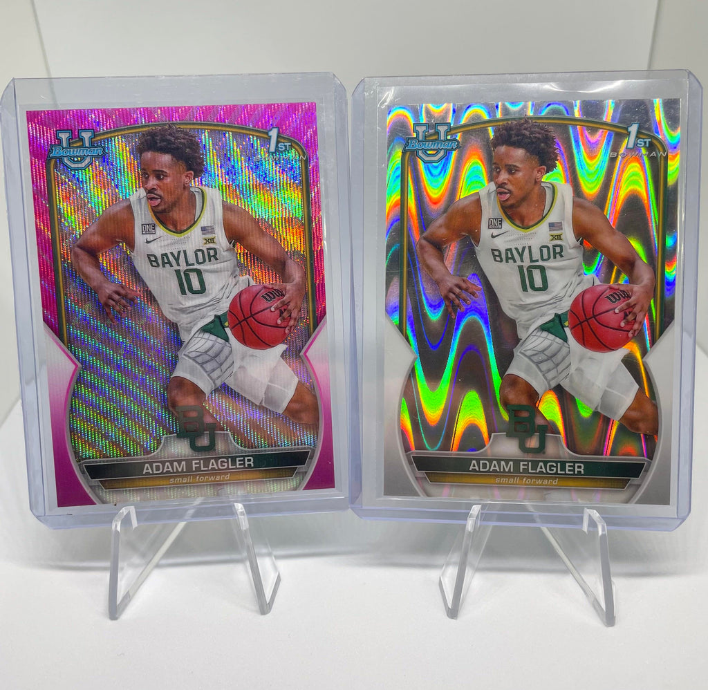 2022-23 Bowman University Chrome Adam Flagler Fuchsia /125 + Wave Refractor /100