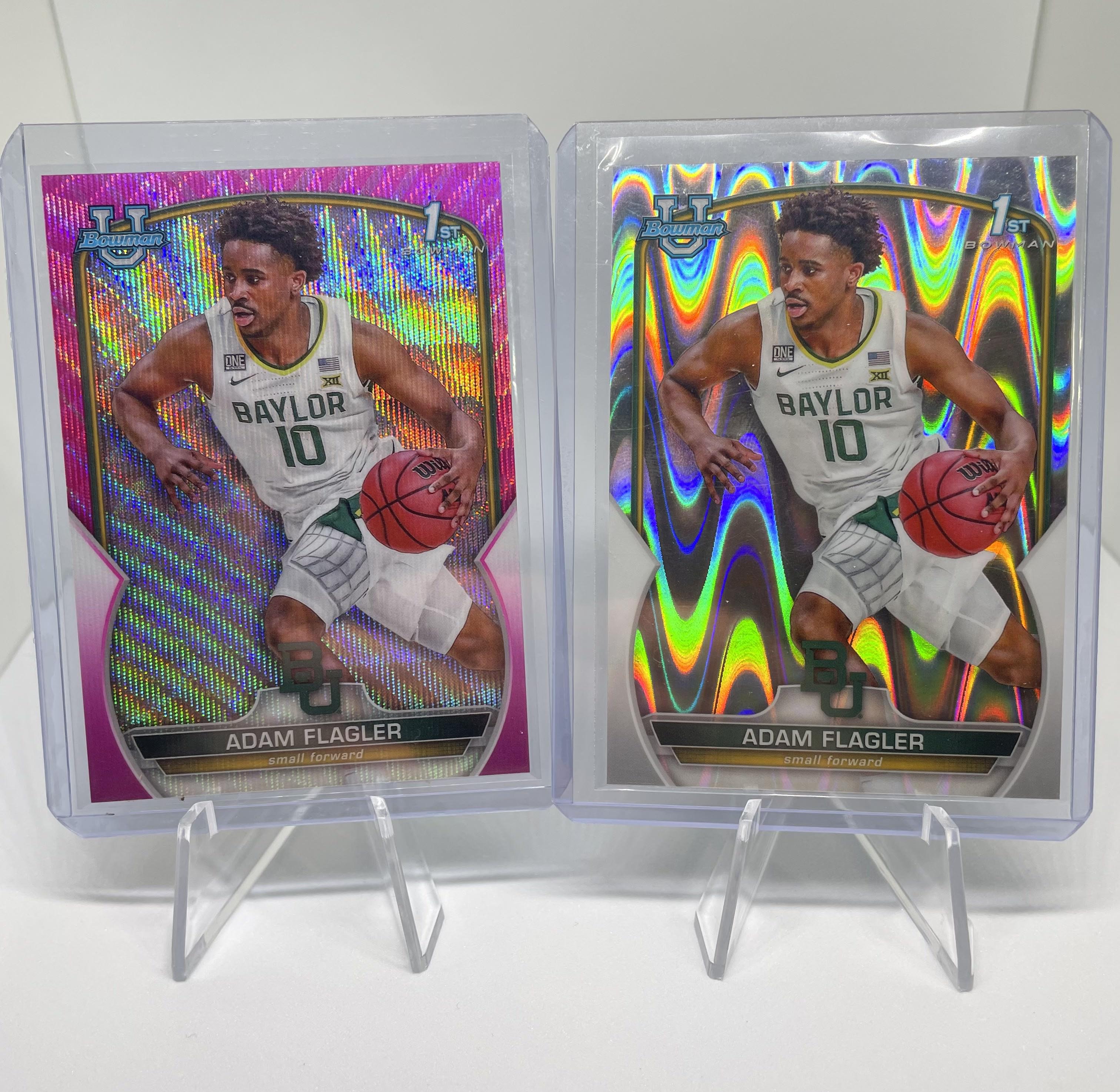 2022-23 Bowman University Chrome Adam Flagler Fuchsia /125 + Wave Refractor /100
