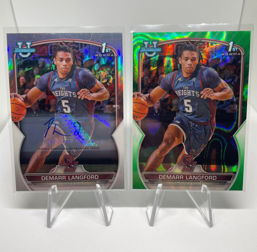 2022-23 Bowman University Chrome Demarr Langford Auto /499 + Green Refractor /99