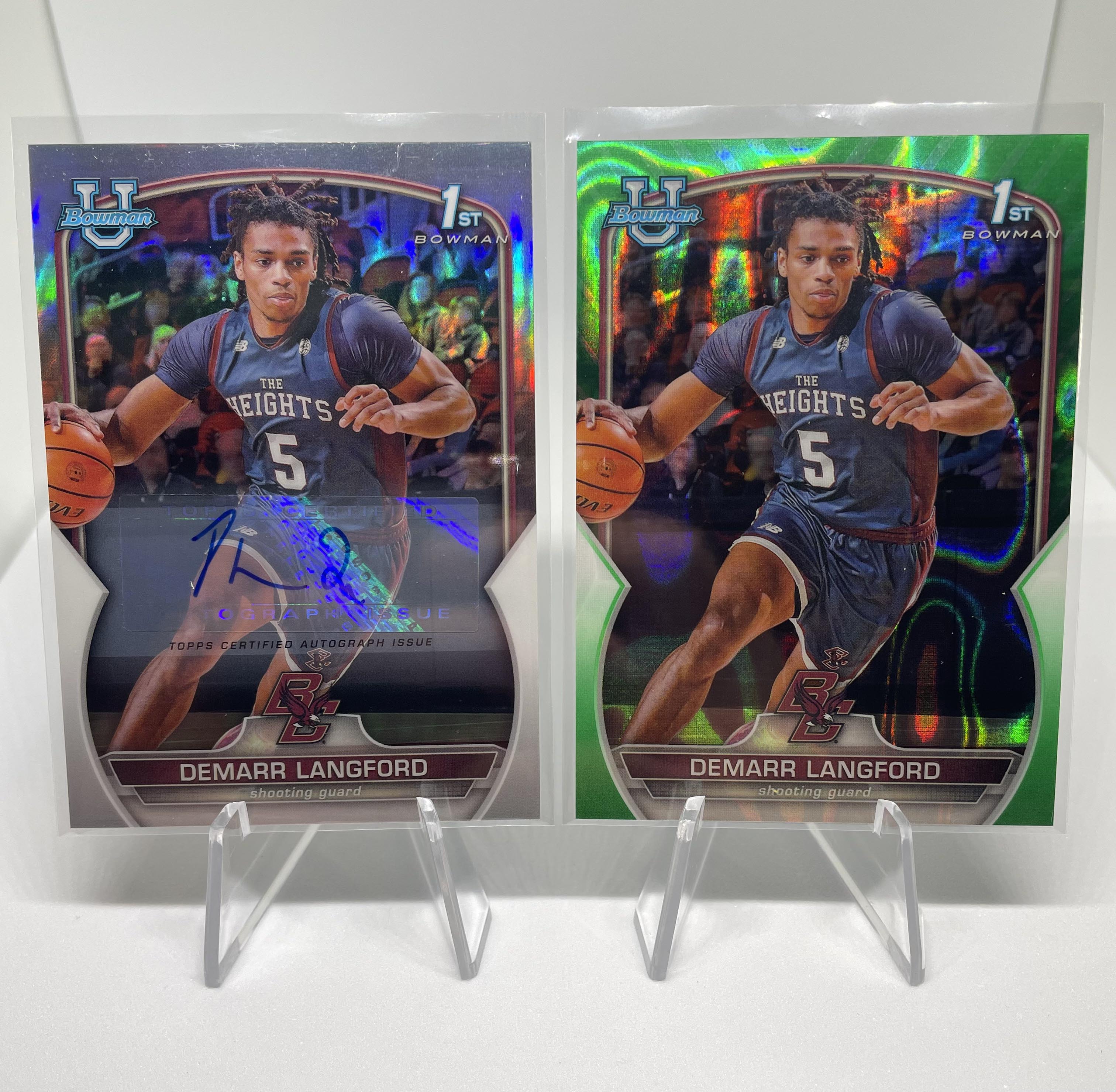 2022-23 Bowman University Chrome Demarr Langford Auto /499 + Green Refractor /99