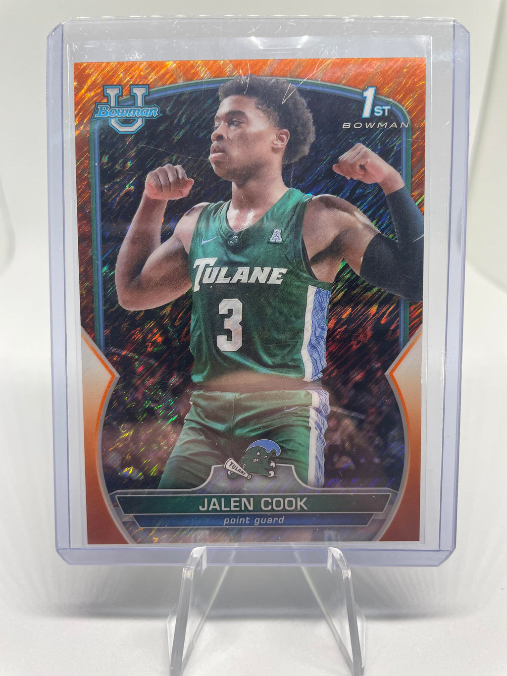 2022-23 Bowman University Chrome Jalen Cook Orange /25 + Fuchsia /125 + Pink SP