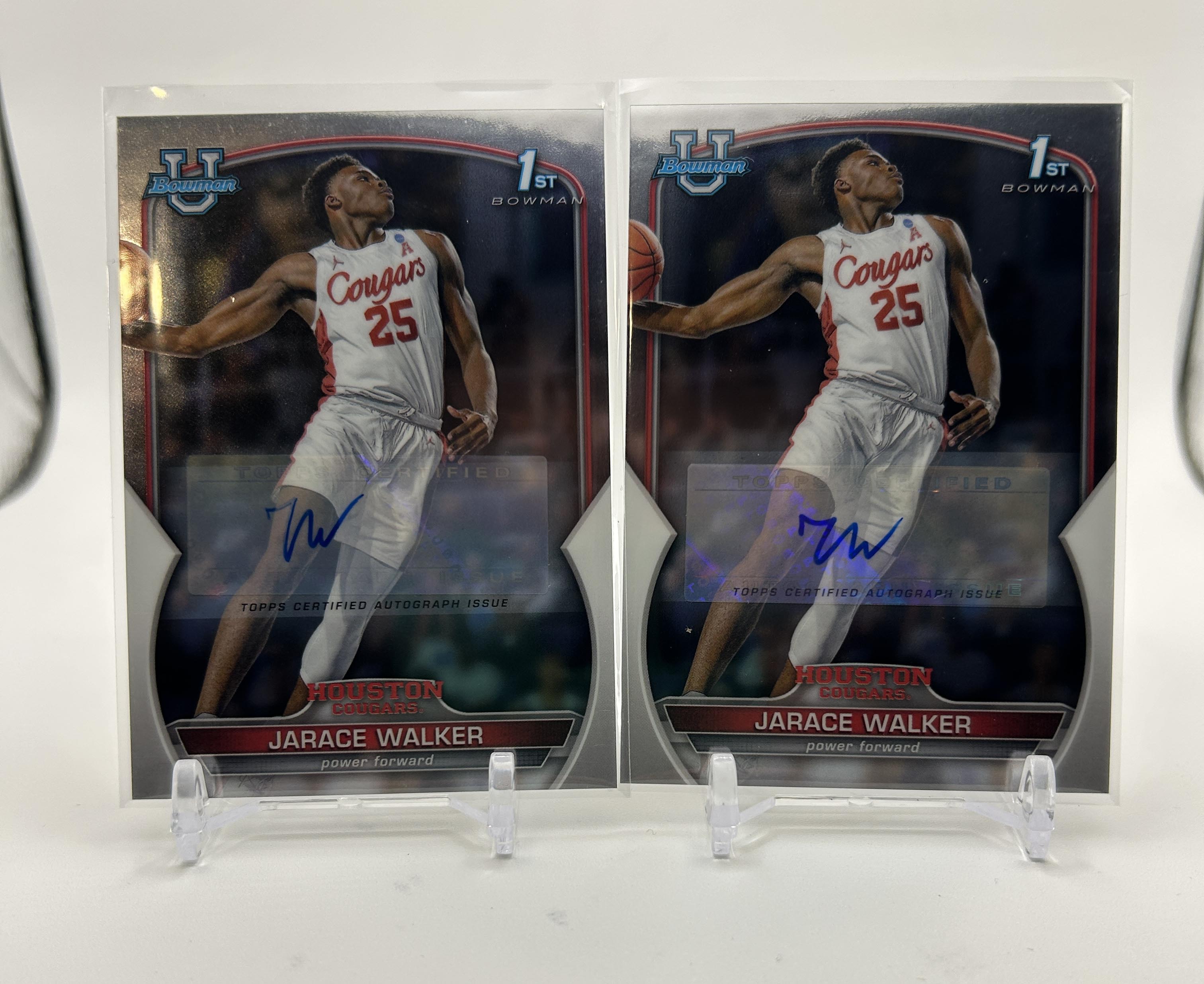 2022-23 Bowman University Chrome Jarace Walker Base Auto + Orange /25 Set (x3)