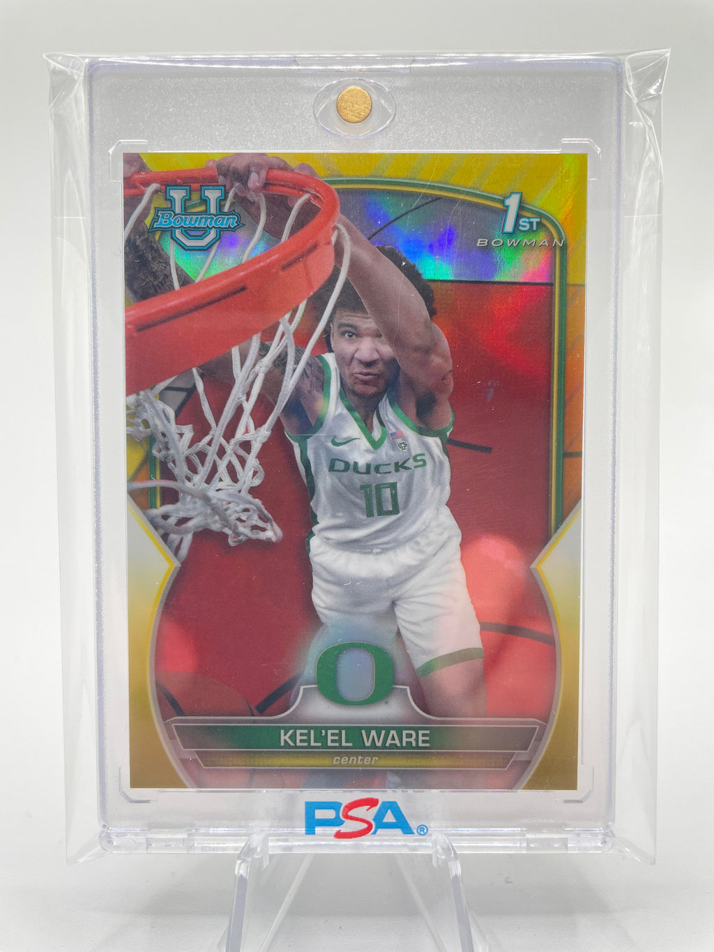 2022-23 Bowman University Chrome Kel'El Ware Yellow Refractor /75