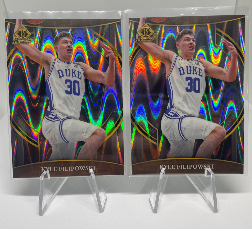 2022-23 Bowman University Chrome Kyle Filipowski Invicta Refractor /150 Set (x2)