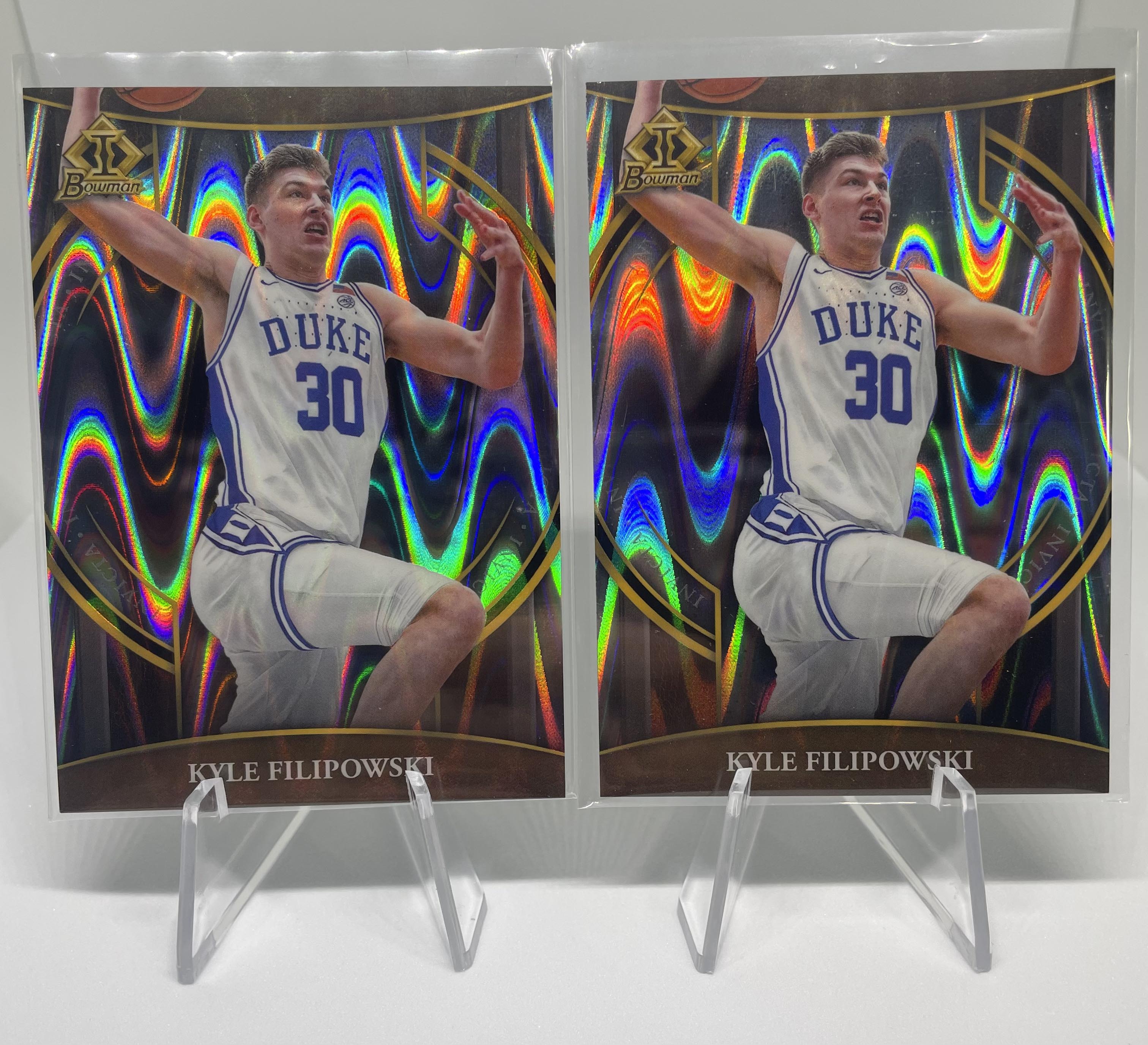 2022-23 Bowman University Chrome Kyle Filipowski Invicta Refractor /150 Set (x2)