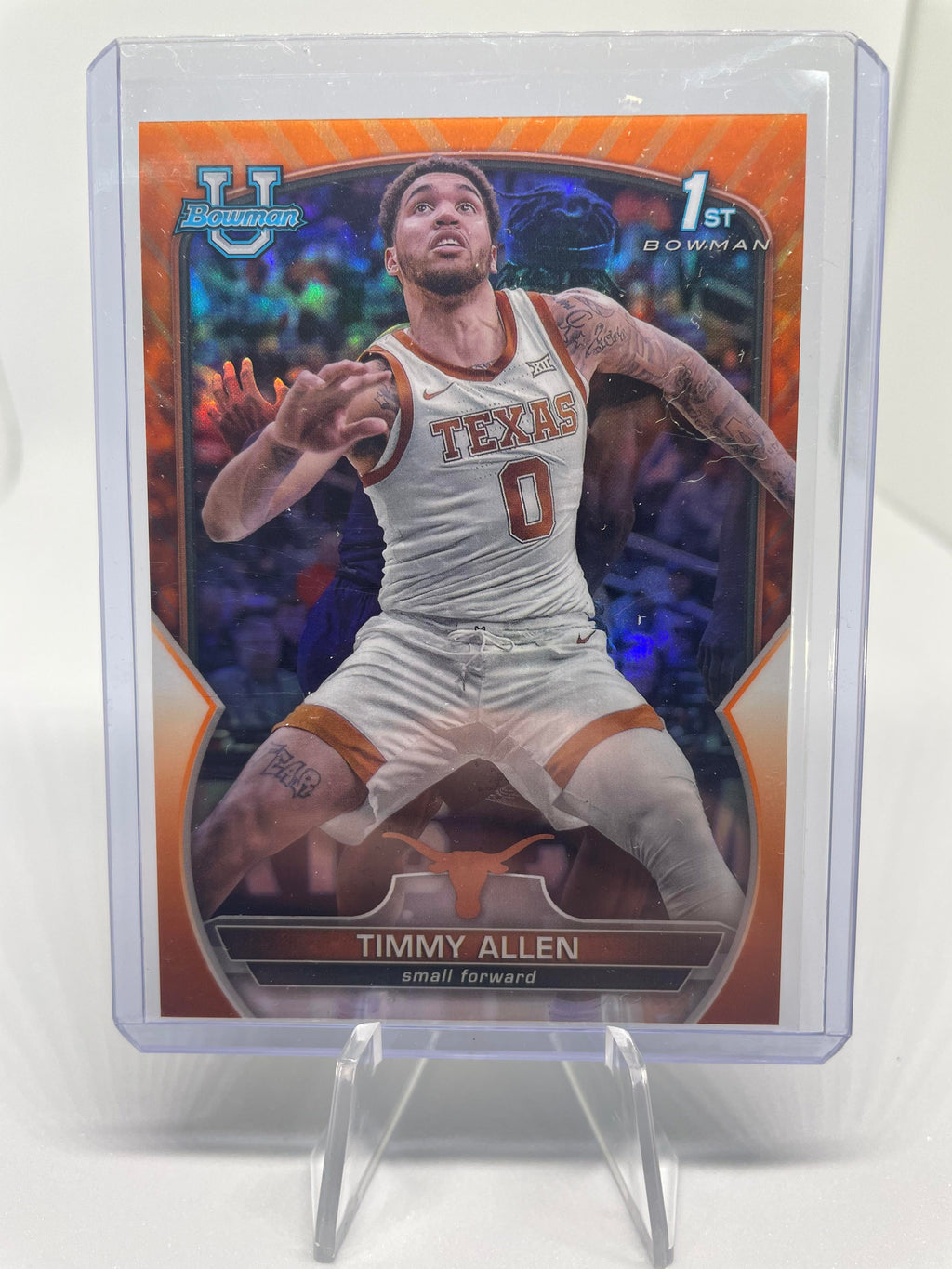 2022-23 Bowman University Chrome Timmy Allen Orange Shimmer Refractor /25