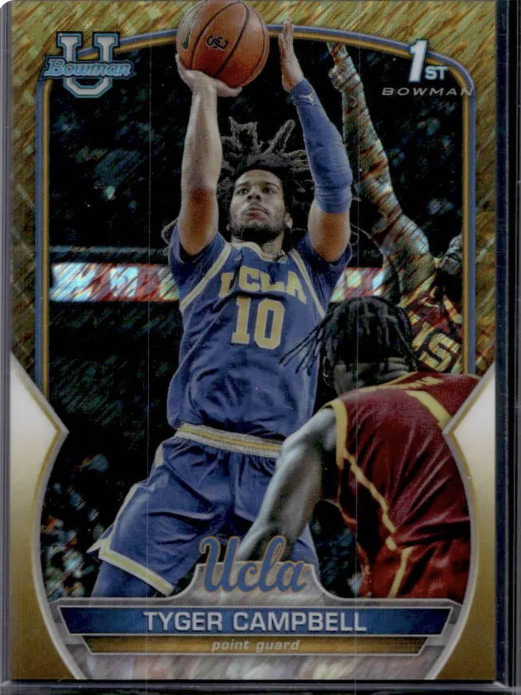 2022-23 Bowman University Chrome Tyger Cambell Gold Shimmer Refractor /50