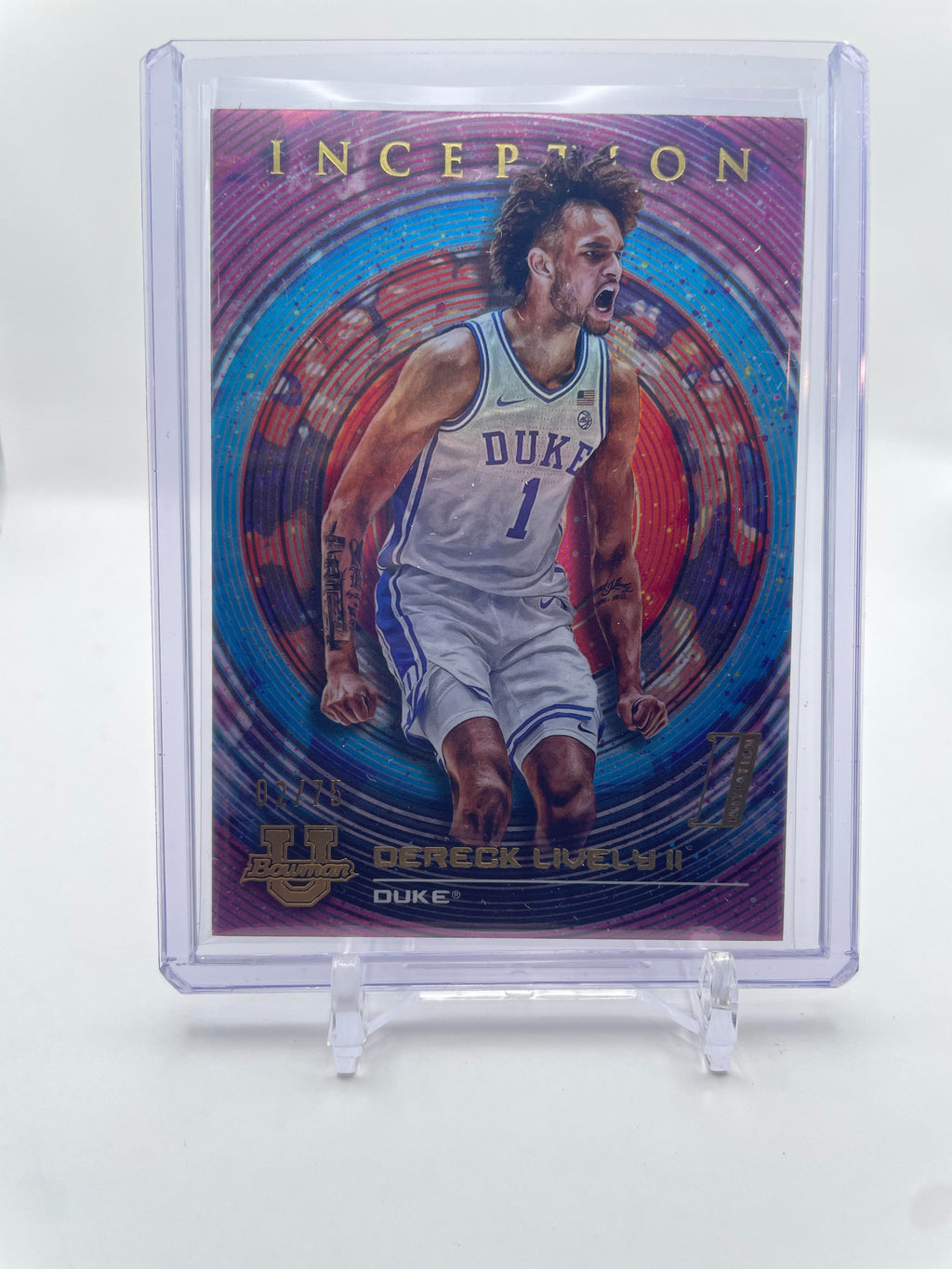 2022-23 Bowman University Inception Dereck Lively Fuchsia Foil Rookie /75