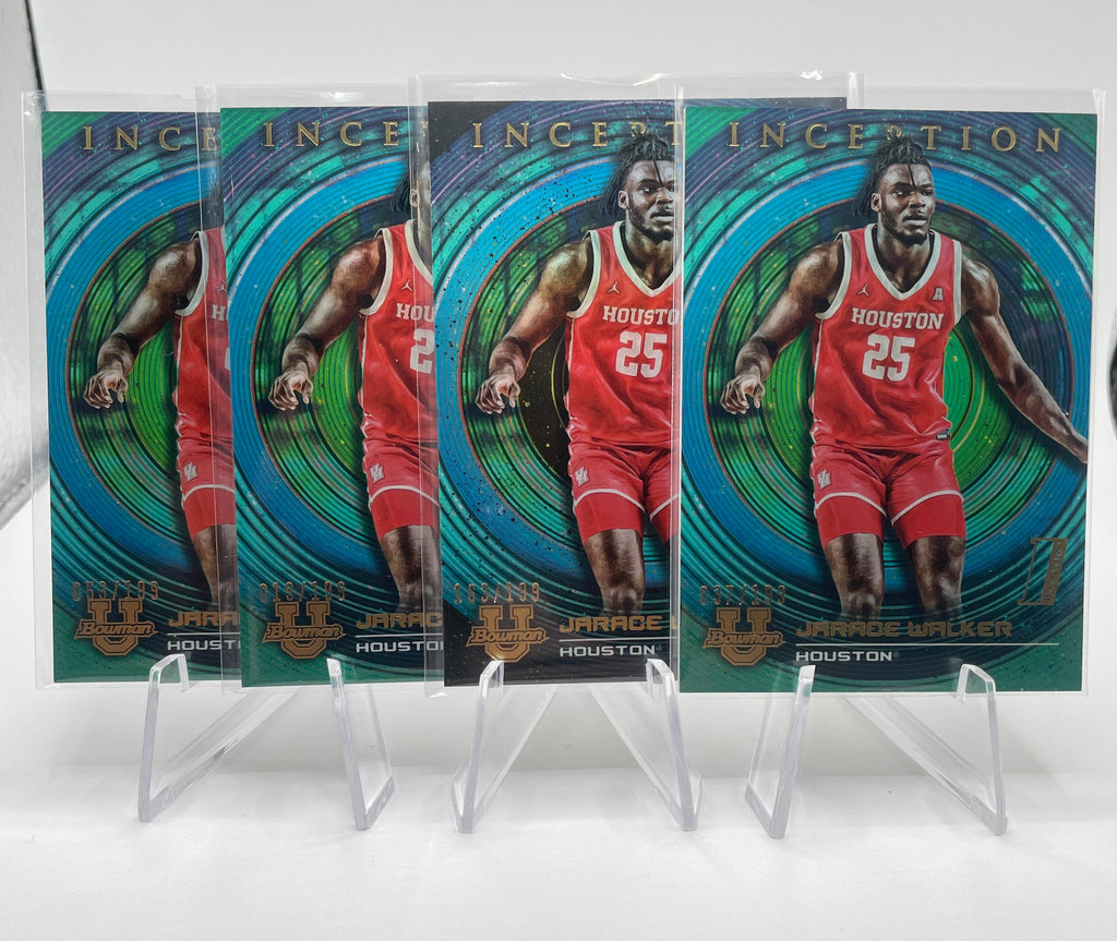 2022-23 Bowman University Inception Jarace Walker Aqua Foil /199 Set (x4)