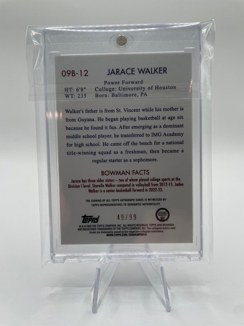 2022-23 Bowman University Inception Jarace Walker Aqua Foil /199 Set (x4)