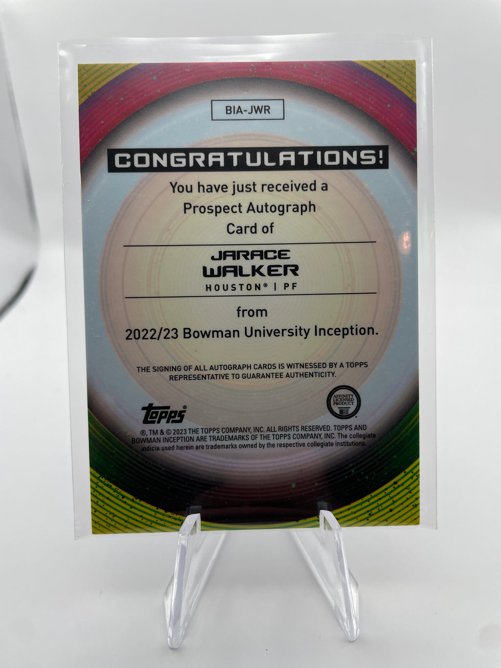 2022-23 Bowman University Inception Jarace Walker Blue Foil Rookie Auto /99