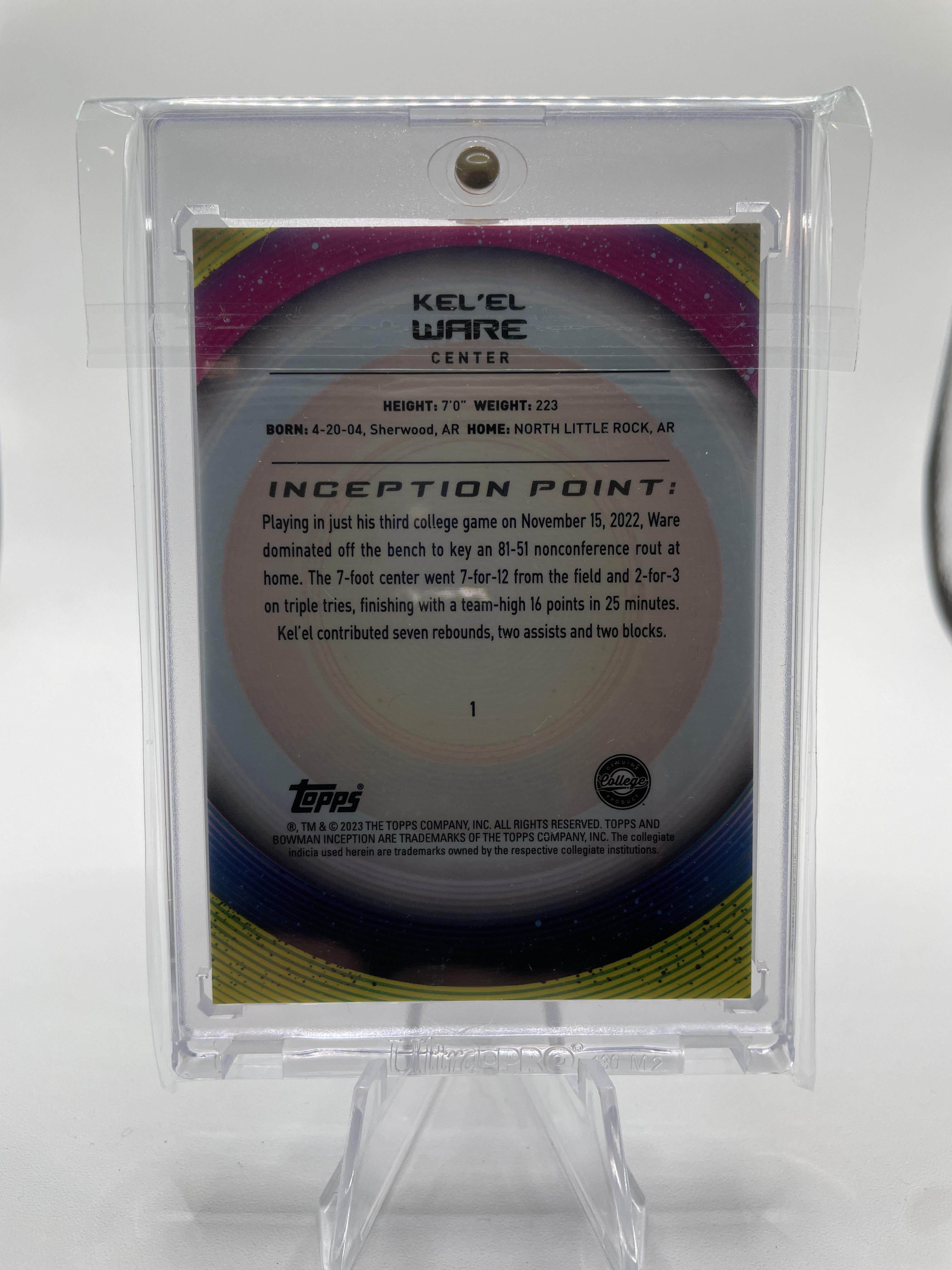 2022-23 Bowman University Inception Kel'El Ware Aqua Foil /199