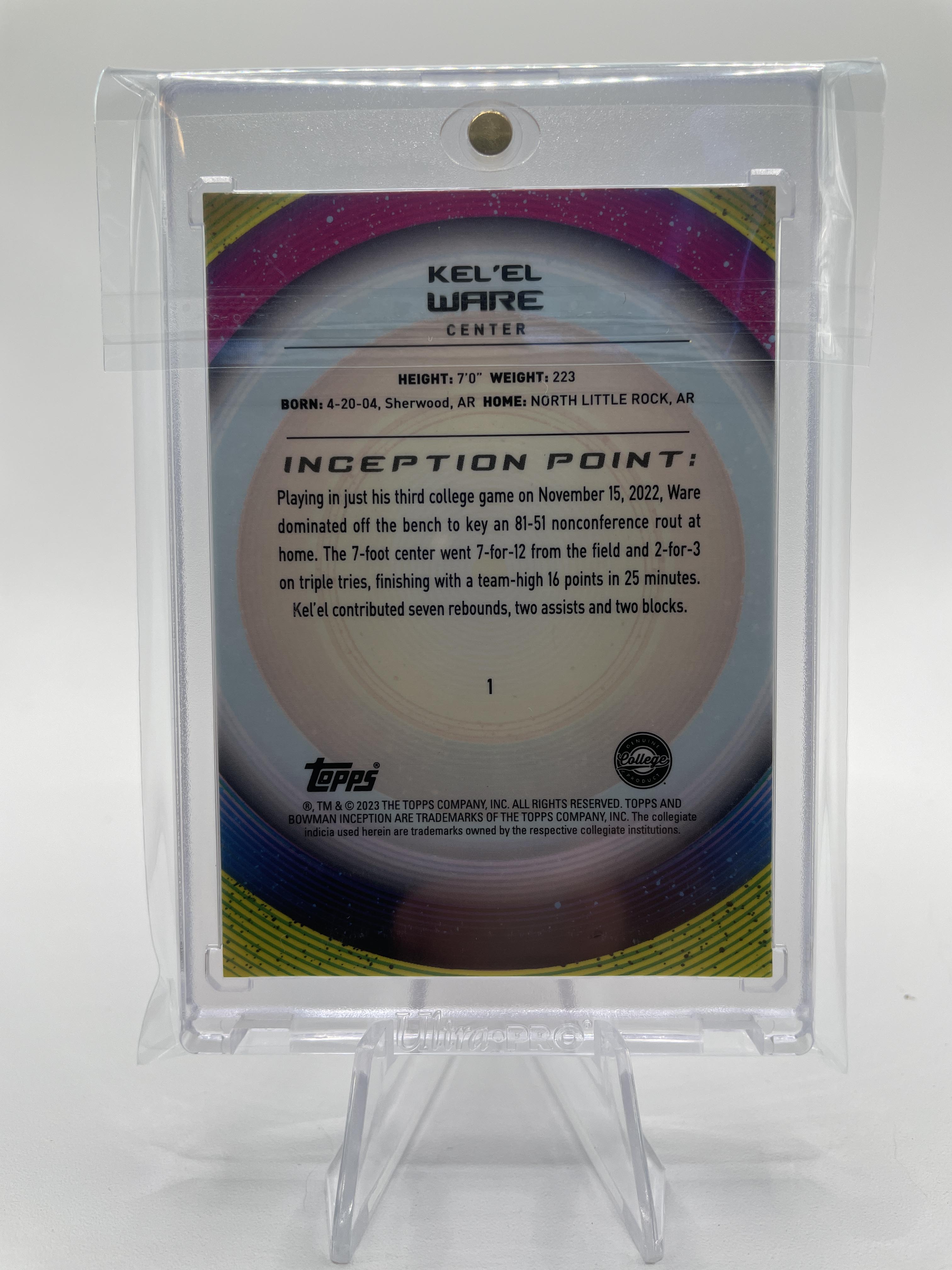 2022-23 Bowman University Inception Kel'El Ware Blue Foil Rookie /99