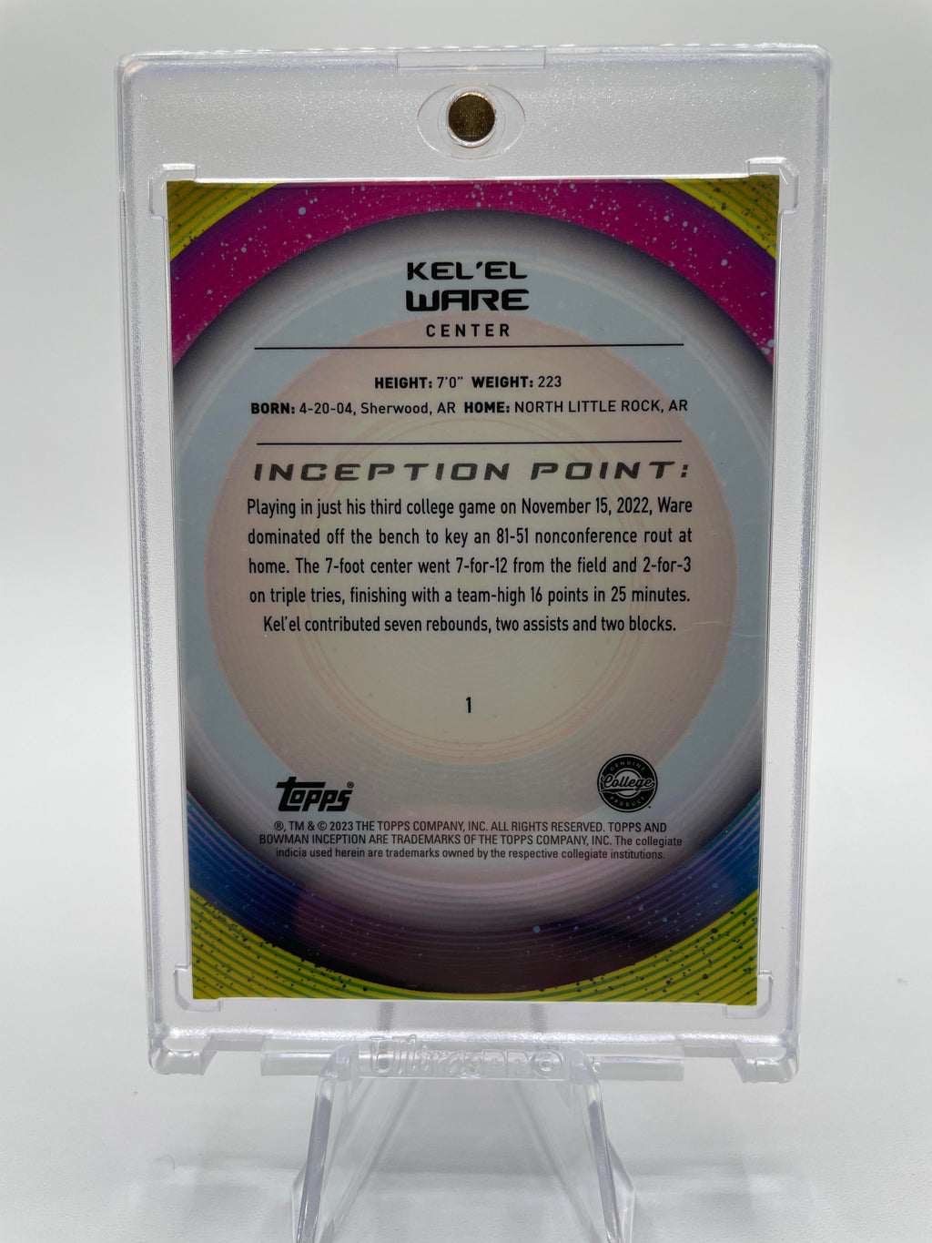 2022-23 Bowman University Inception Kel'El Ware Fuchsia Foil /75
