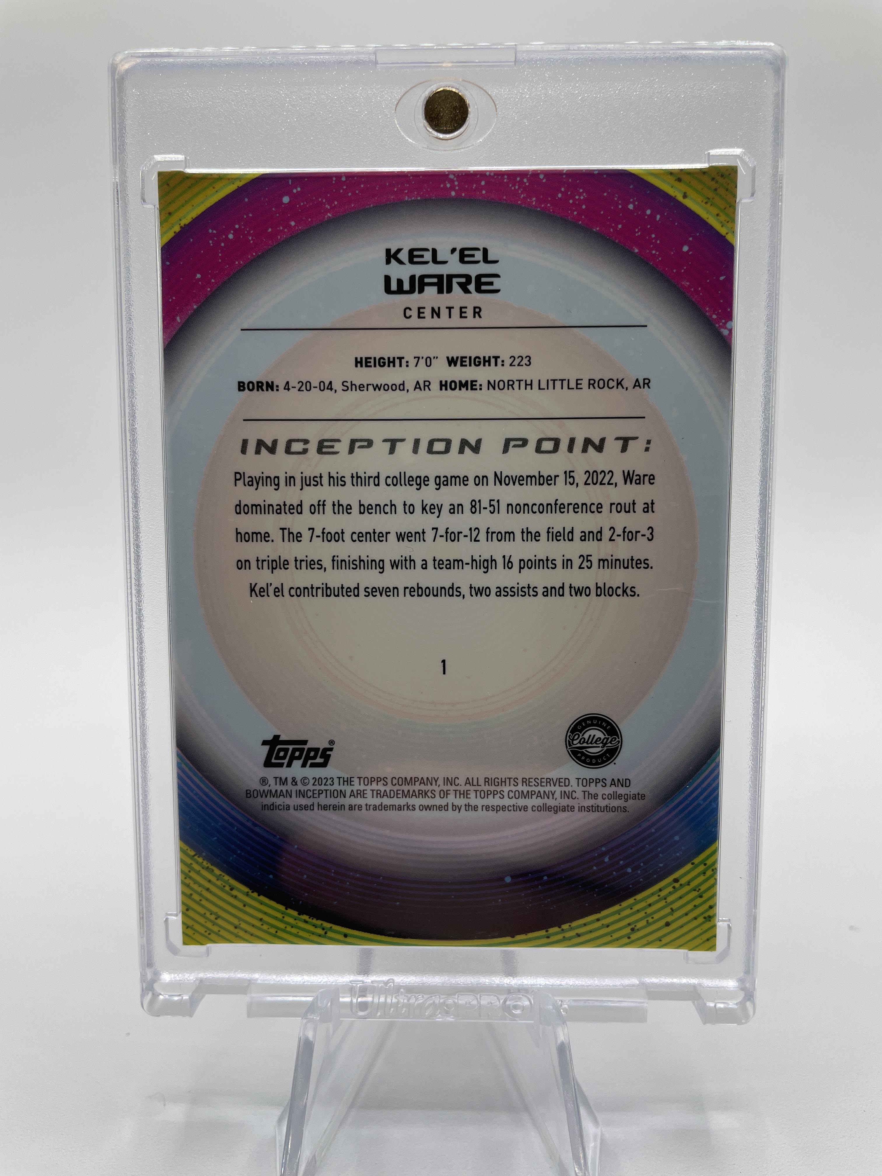 2022-23 Bowman University Inception Kel'El Ware Fuchsia Foil /75