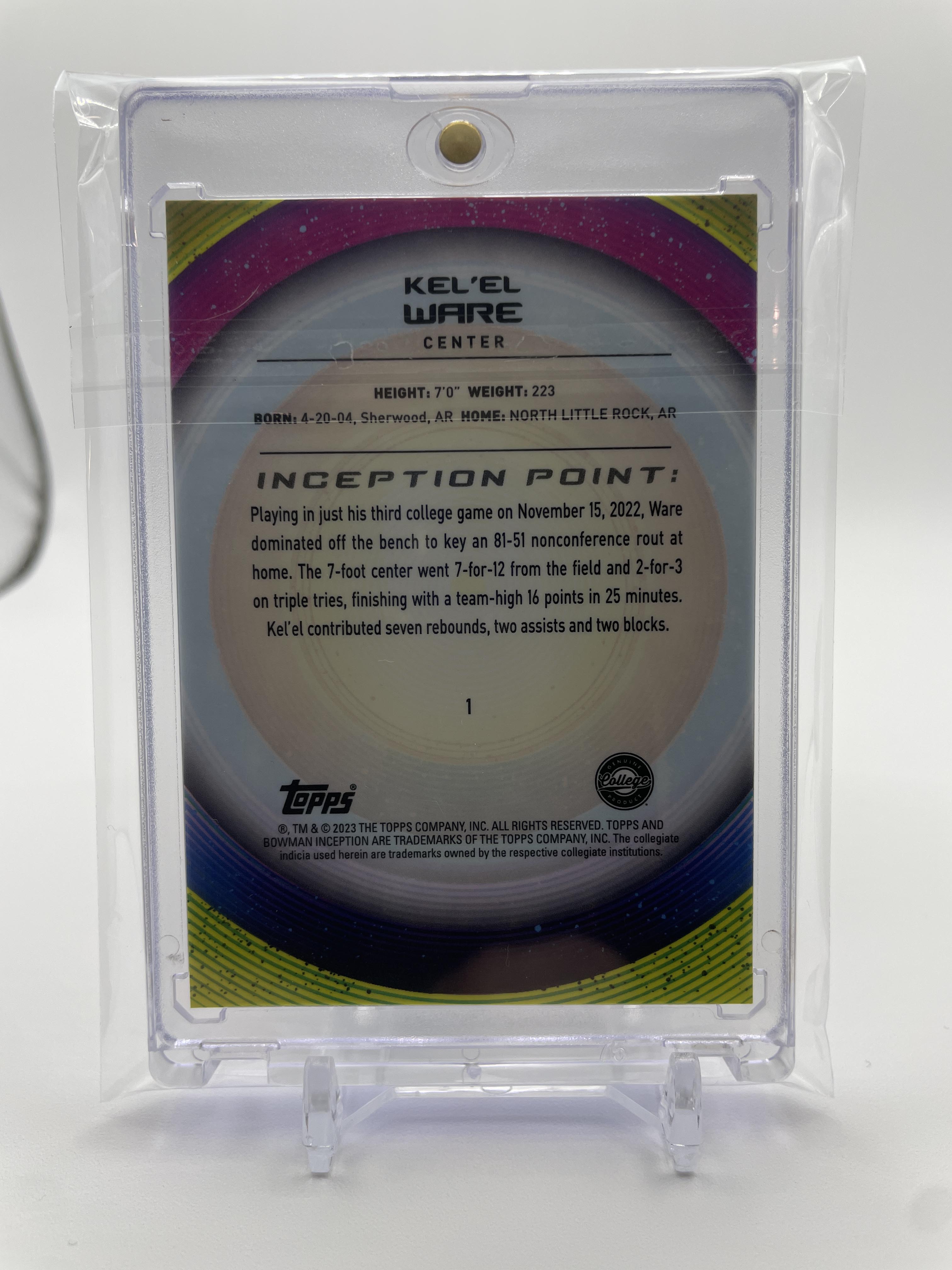 2022-23 Bowman University Inception Kel'El Ware Green Foil /299