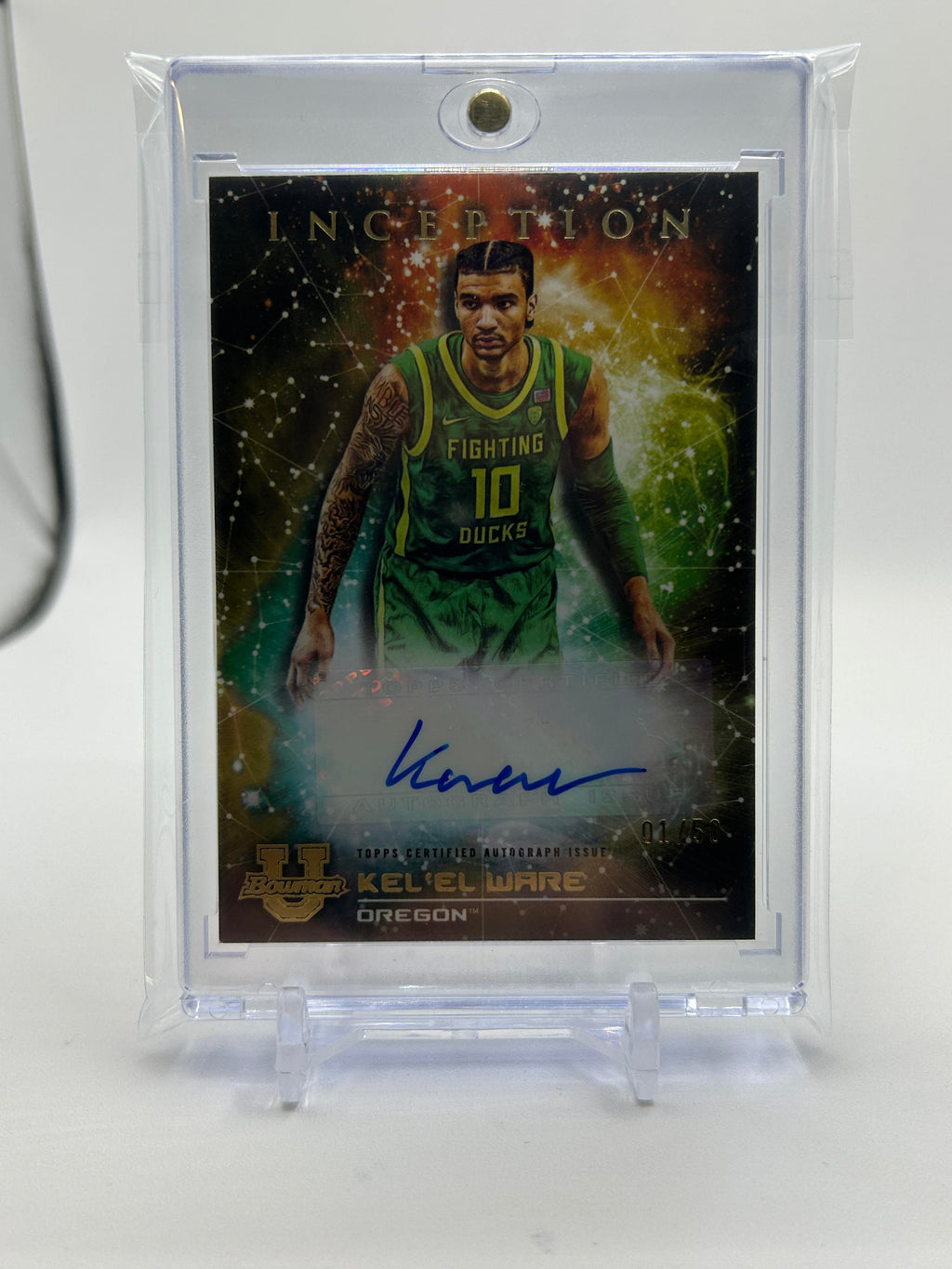 2022-23 Bowman University Inception Kel'El Ware Primordial Gold Auto /50