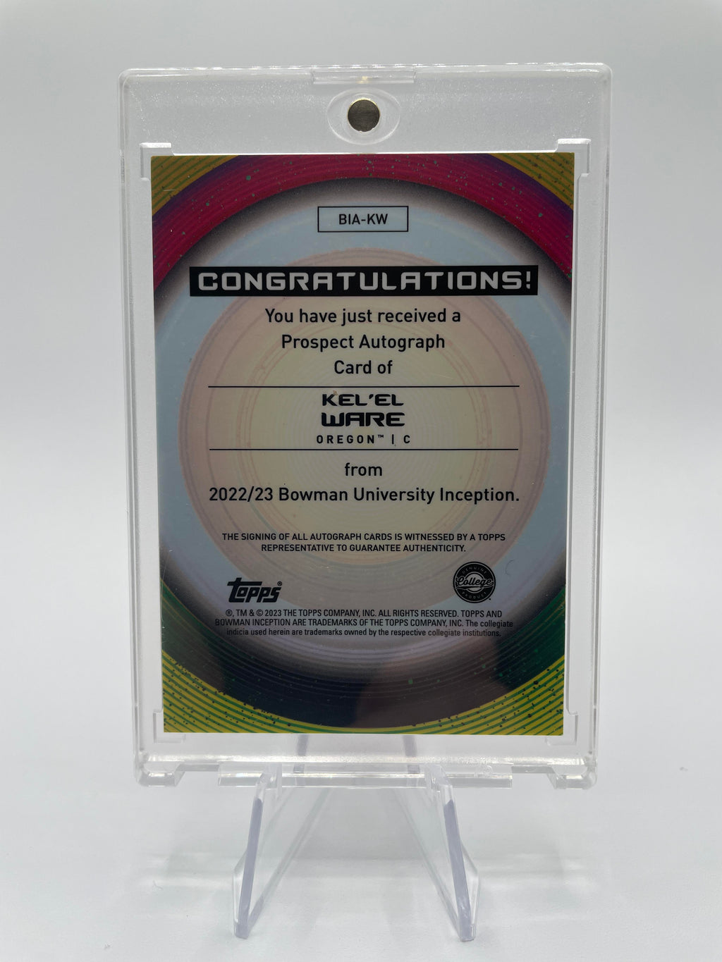 2022-23 Bowman University Inception Kel'El Ware Rookie Auto #BIA-KW
