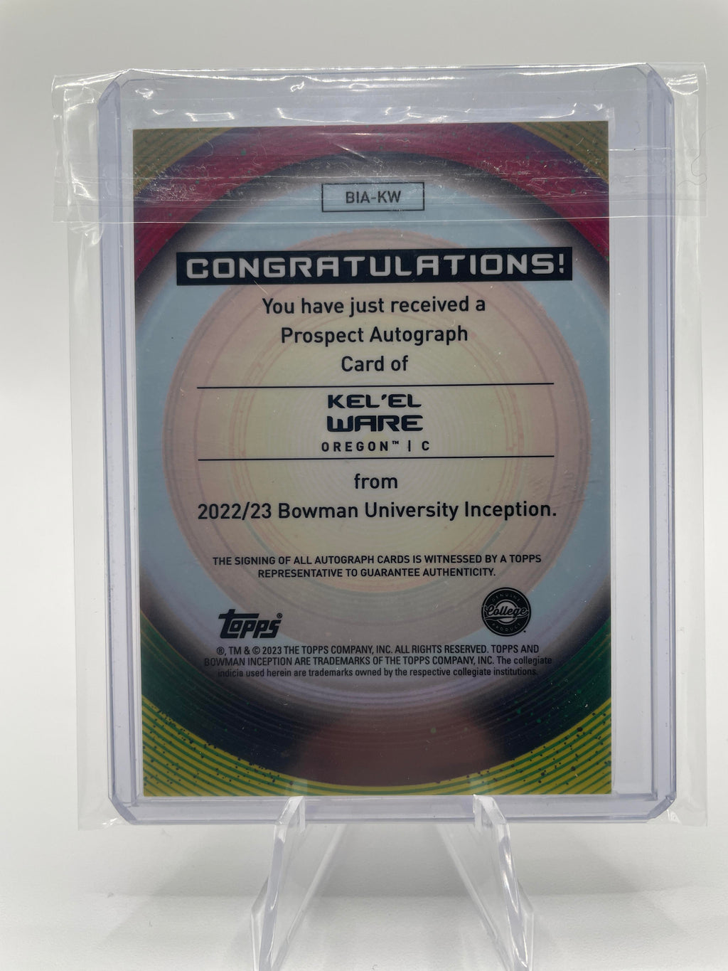 2022-23 Bowman University Inception Kel'El Ware Rookie Auto #BIA-KW