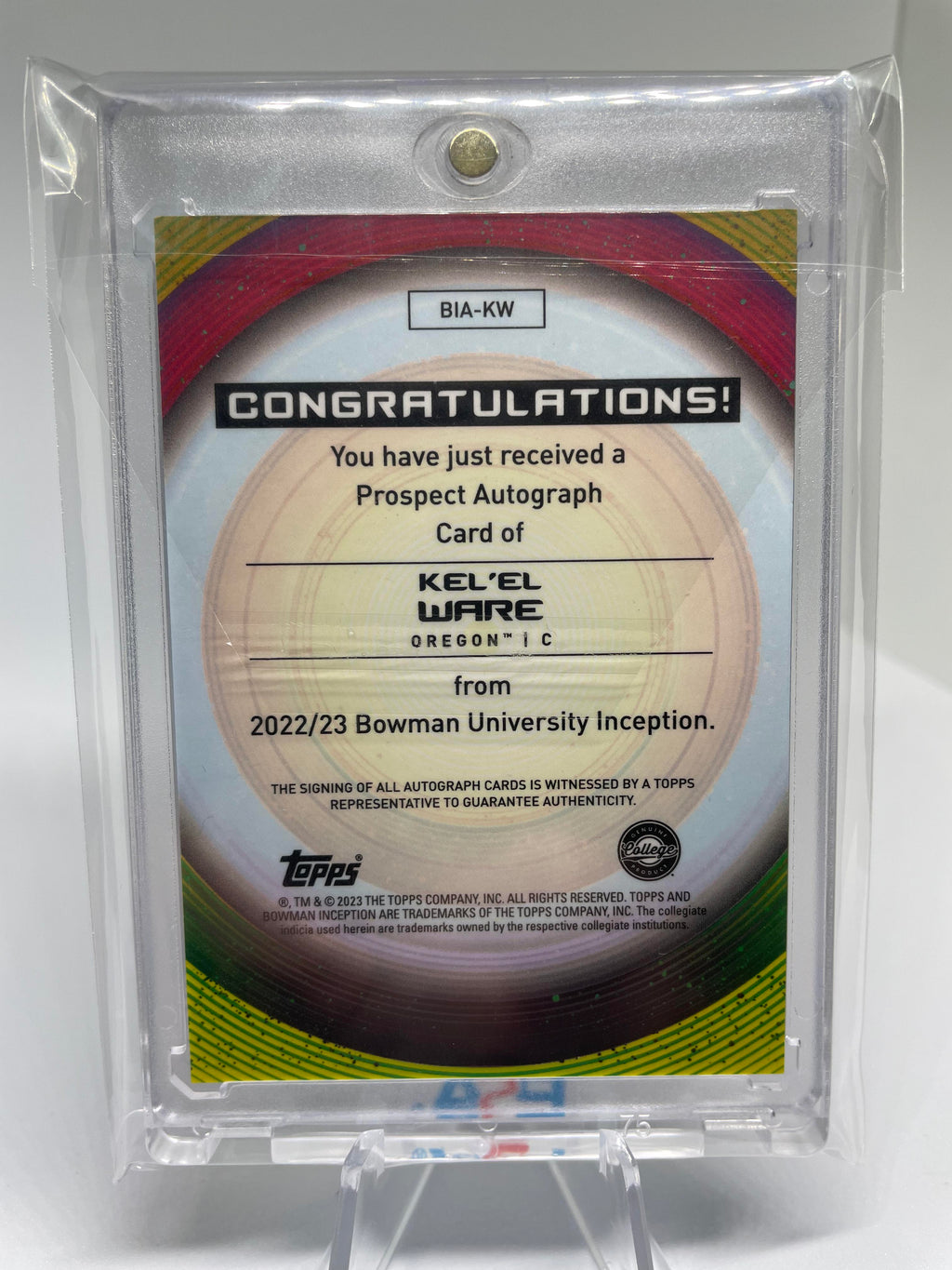 2022-23 Bowman University Inception Kel'El Ware Rookie Auto #BIA-KW