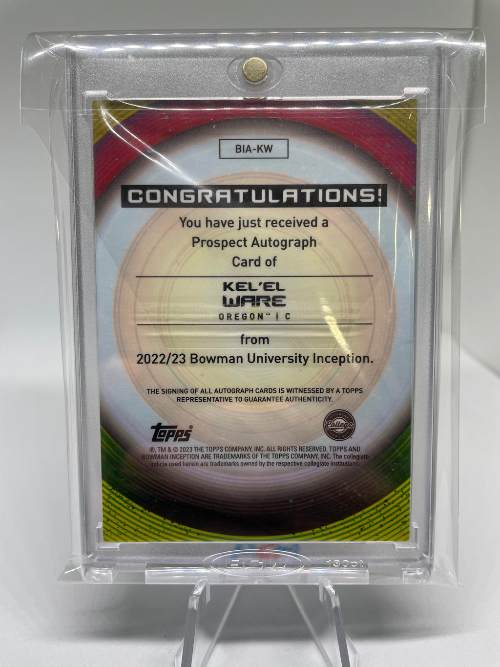 2022-23 Bowman University Inception Kel'El Ware Rookie Auto #BIA-KW