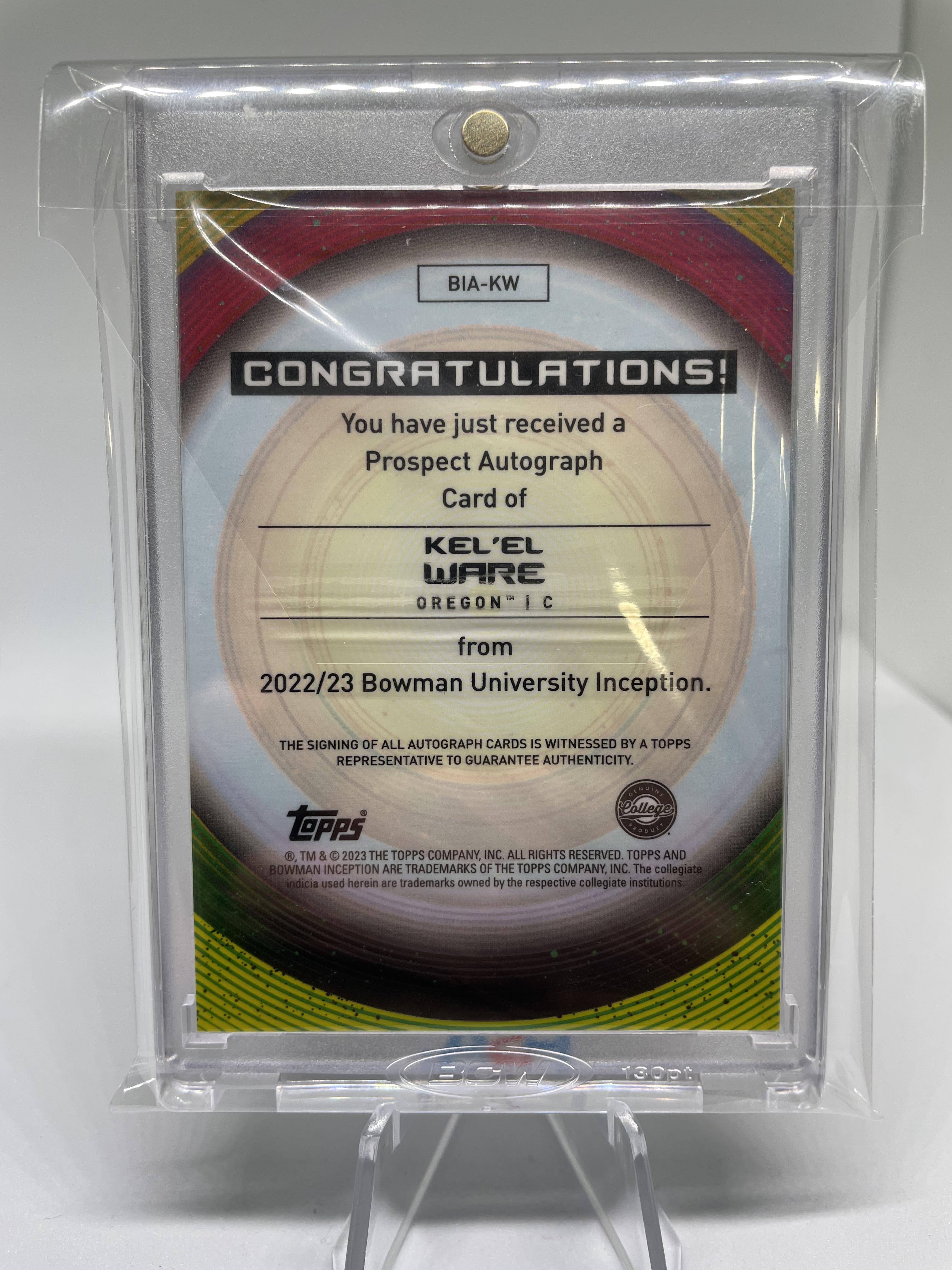 2022-23 Bowman University Inception Kel'El Ware Rookie Auto #BIA-KW