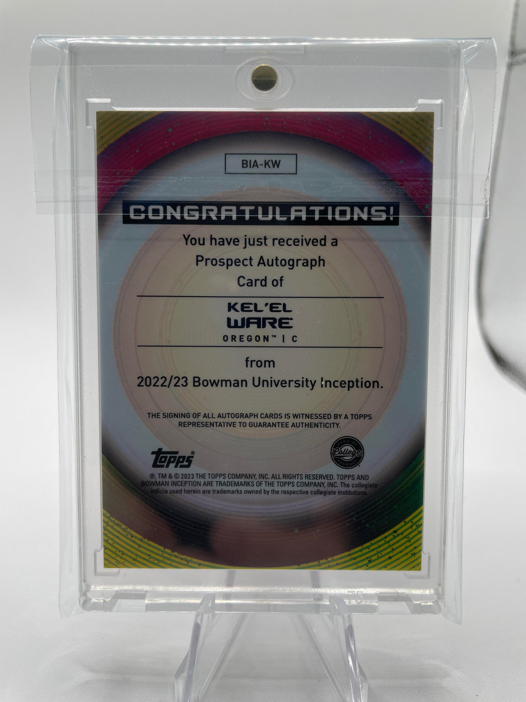 2022-23 Bowman University Inception Kel'El Ware Rookie Auto #BIA-KW