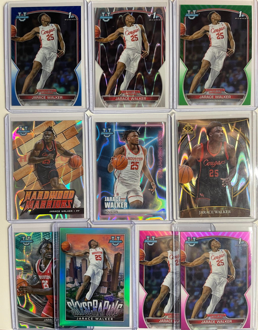 2022-23 Bowman University Jarace Walker Lava Refractor /50 +Green /99 Set (x10)