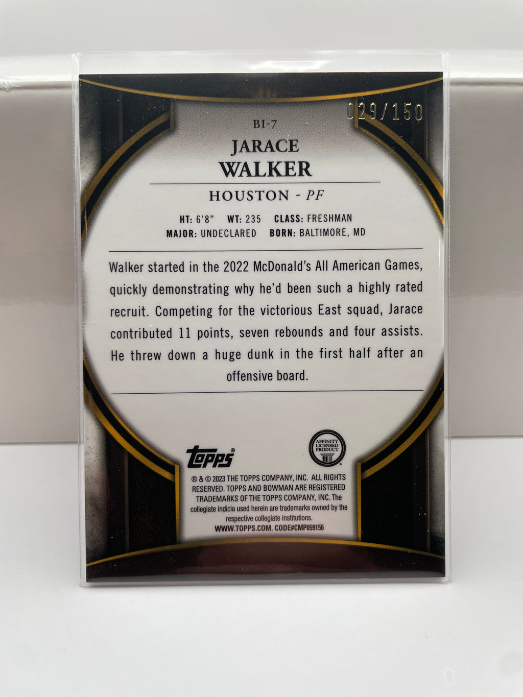 2022-23 Bowman University Jarace Walker Lava Refractor /50 +Green /99 Set (x10)