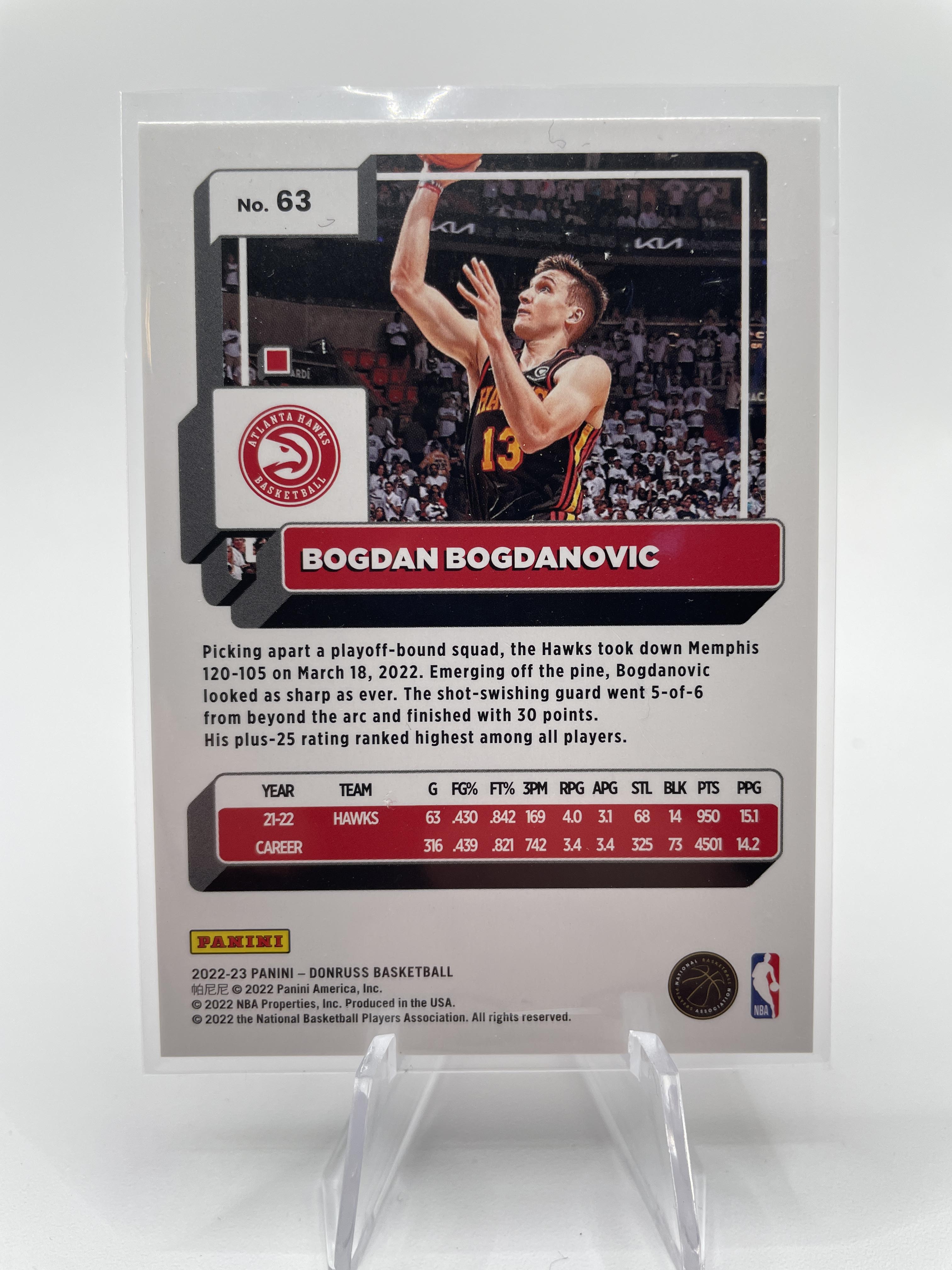 2022-23 Donruss Bogdan Bogdanovic Red Pulsar Prizm /99 #63