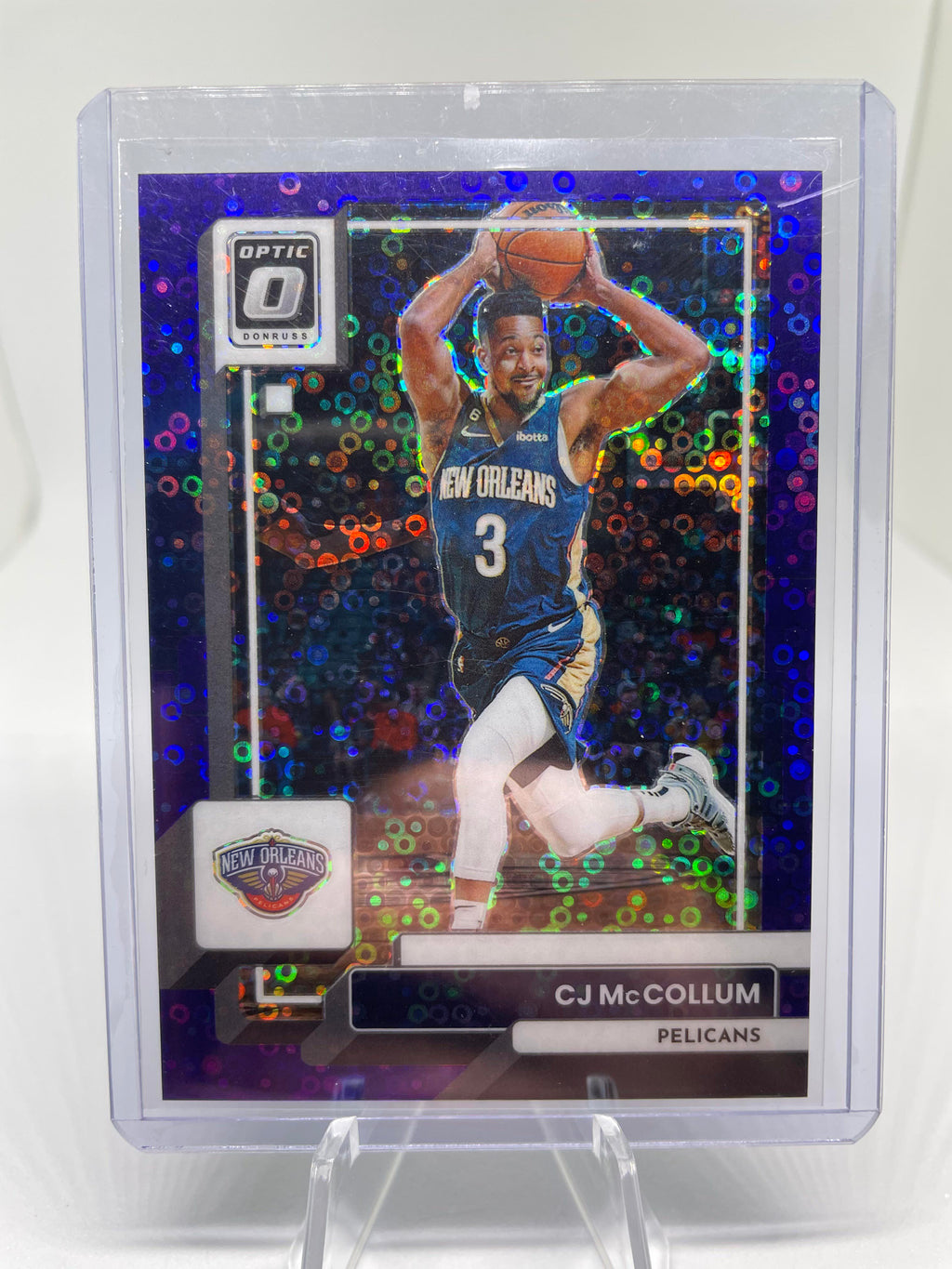 2022-23 Donruss Optic CJ McCollum Purple Disco Prizm /99 #179
