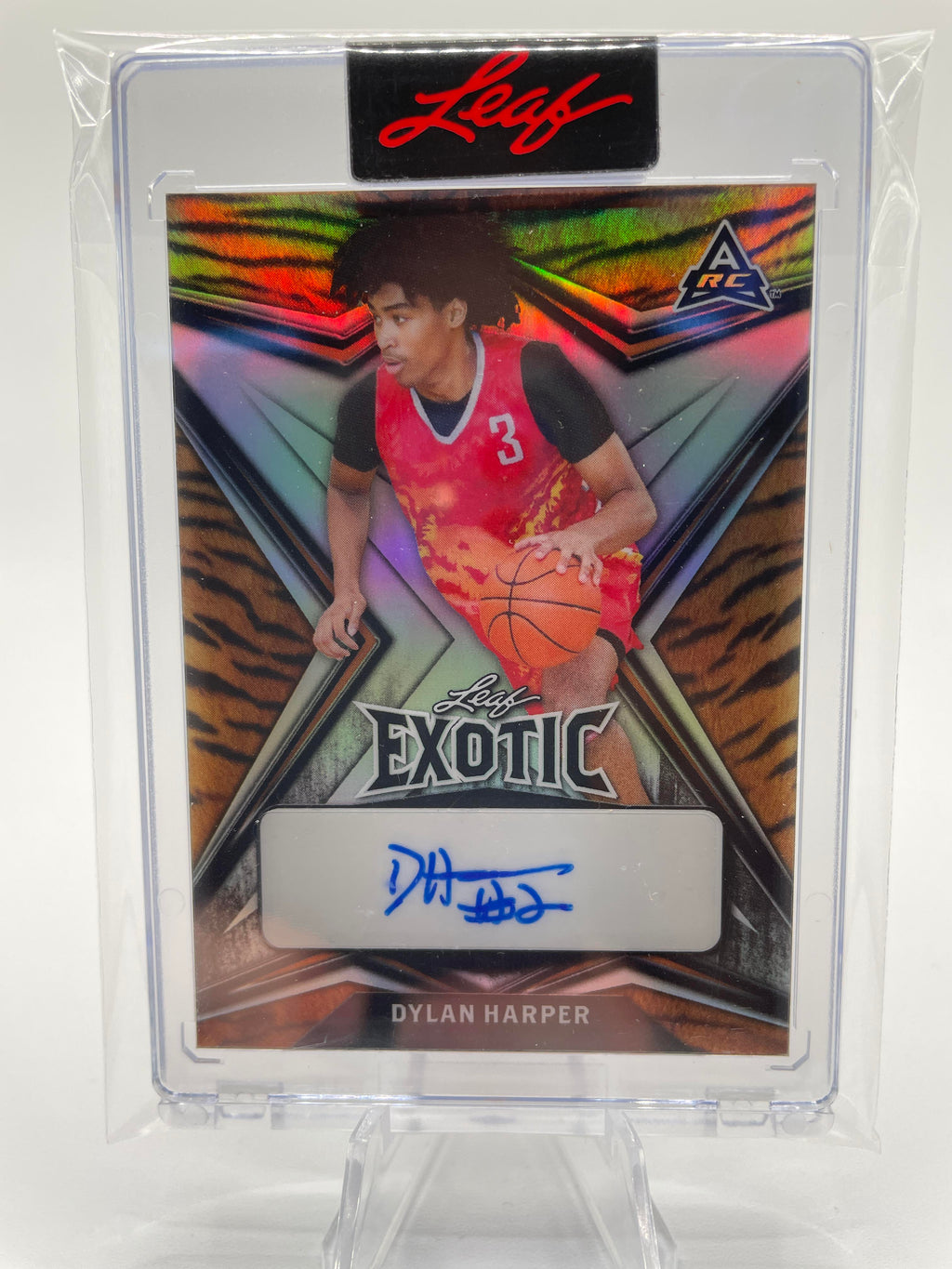 2022-23 Leaf Exotic Dylan Harper Tiger Prizm Rookie Auto /15