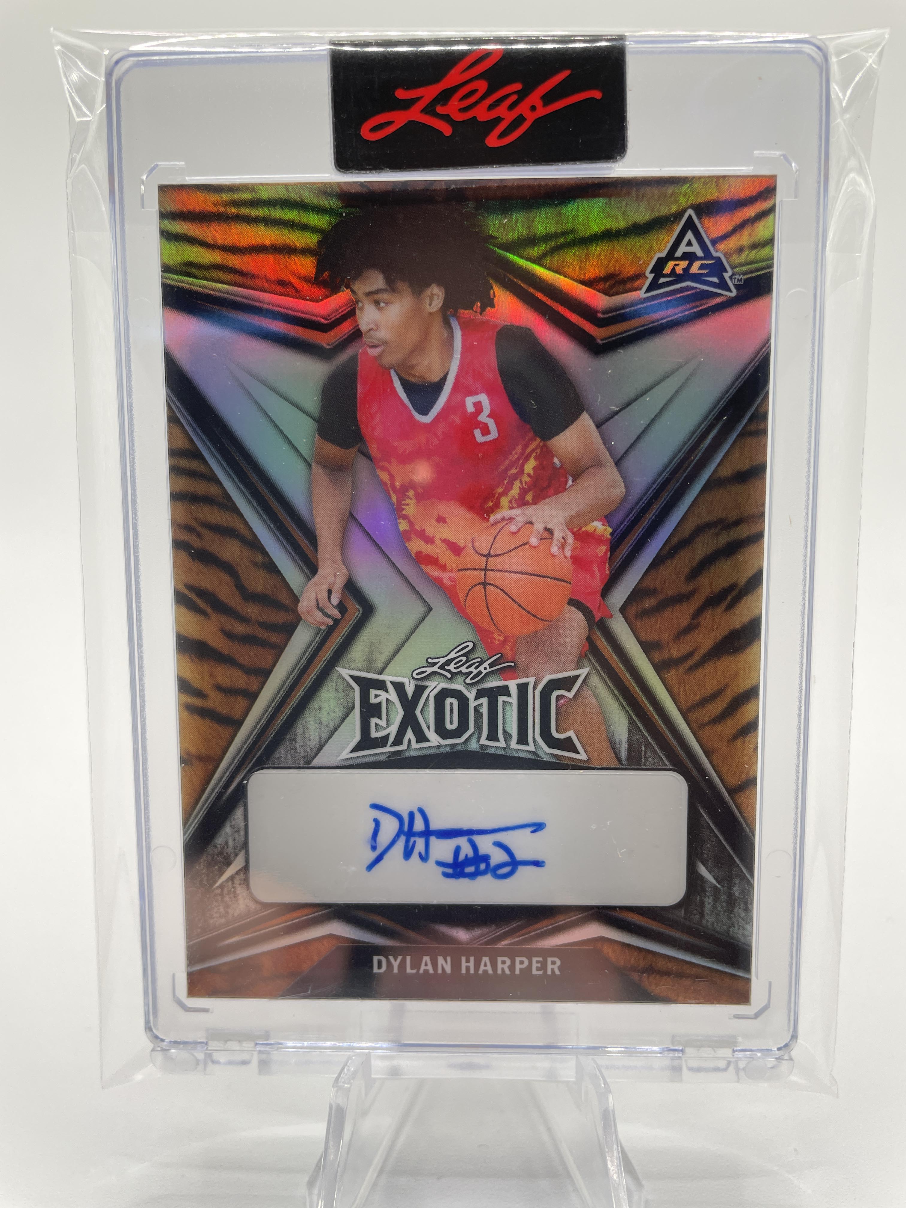 2022-23 Leaf Exotic Dylan Harper Tiger Prizm Rookie Auto /15