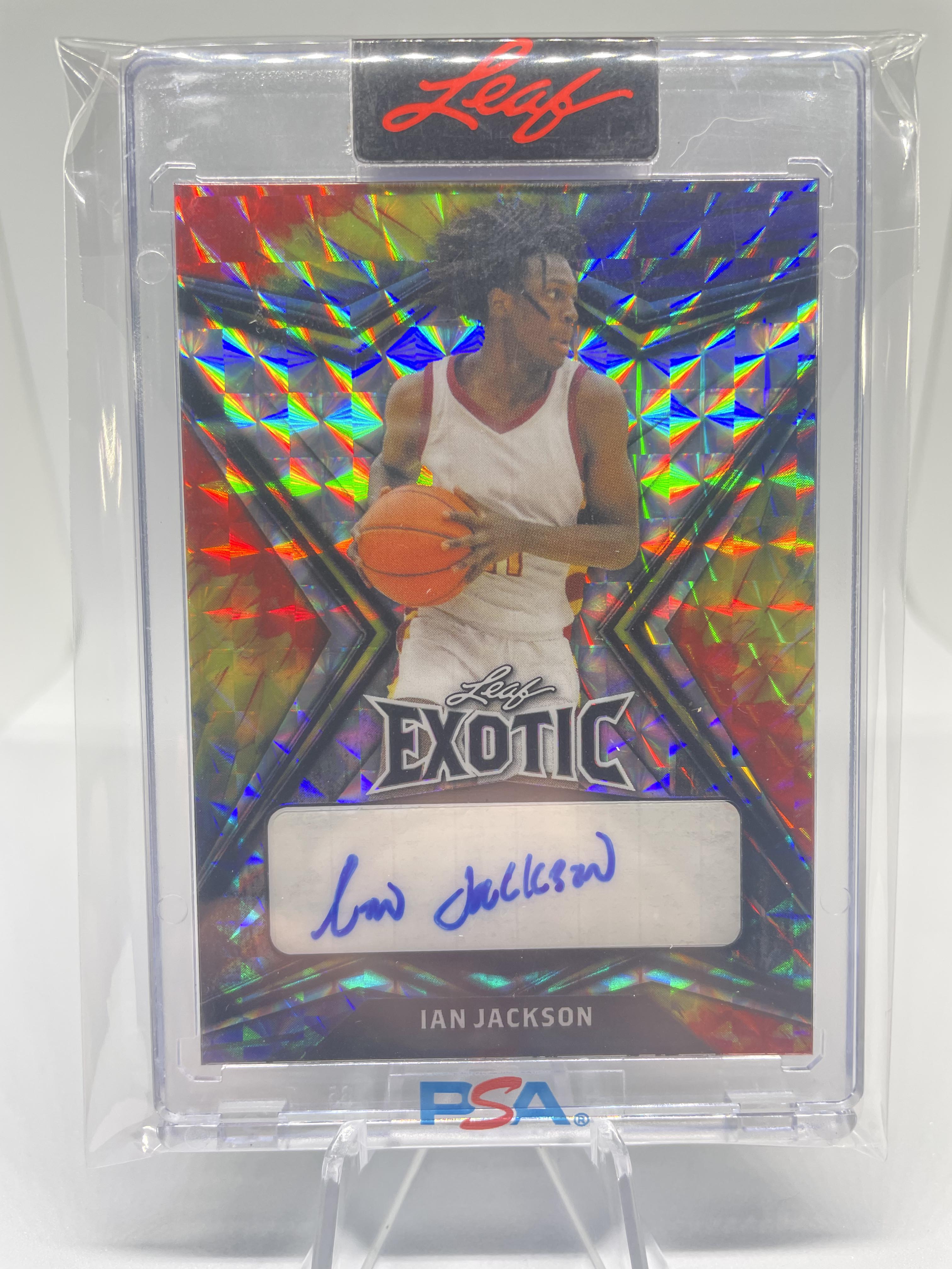 2022-23 Leaf Exotic Ian Jackson Peacock Mosaic Rookie Auto 5/5
