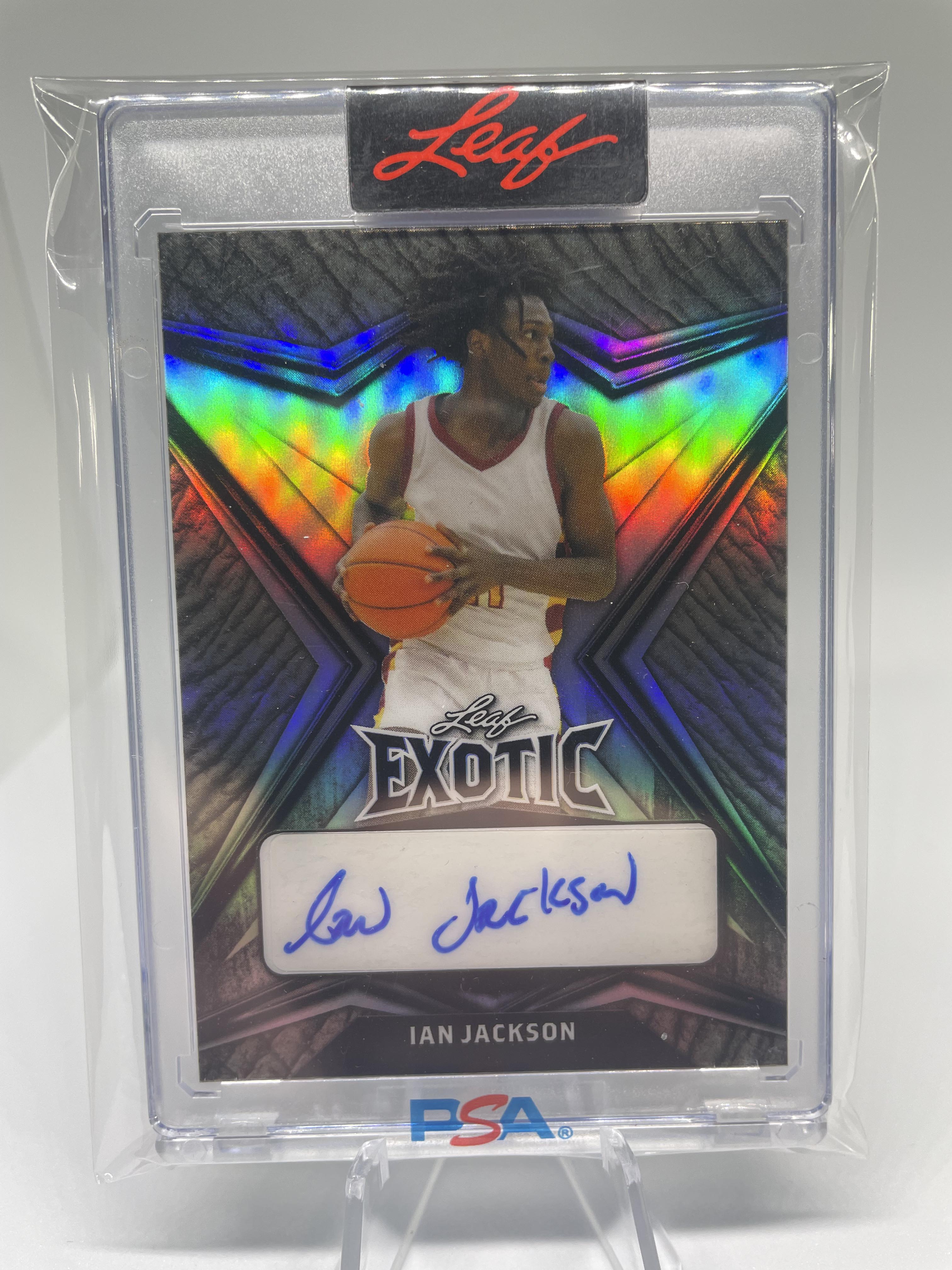 2022-23 Leaf Exotic Ian Jackson Prismatic Elephant Rookie Auto /8
