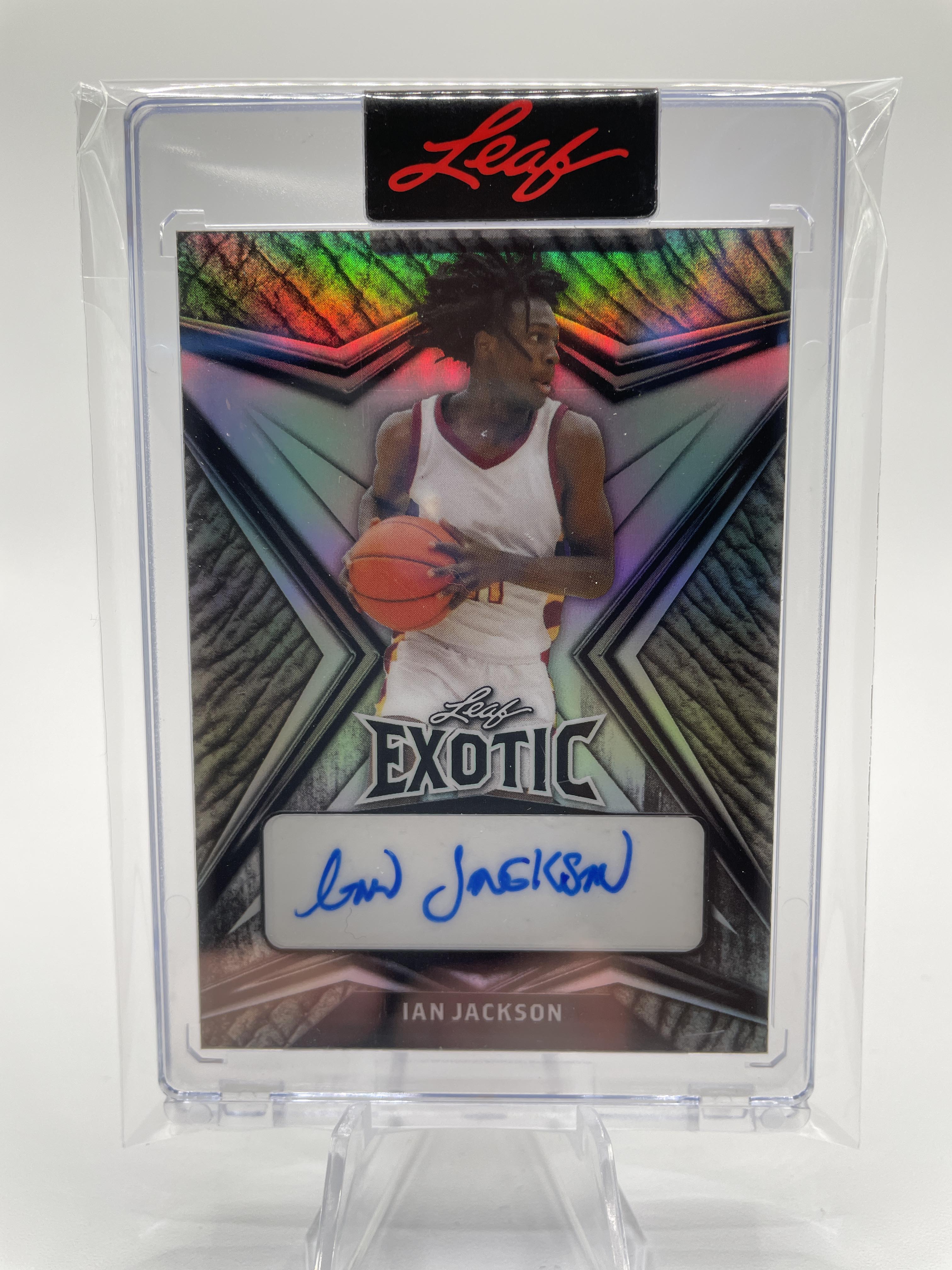 2022-23 Leaf Exotic Ian Jackson Prismatic Elephant Rookie Auto /8